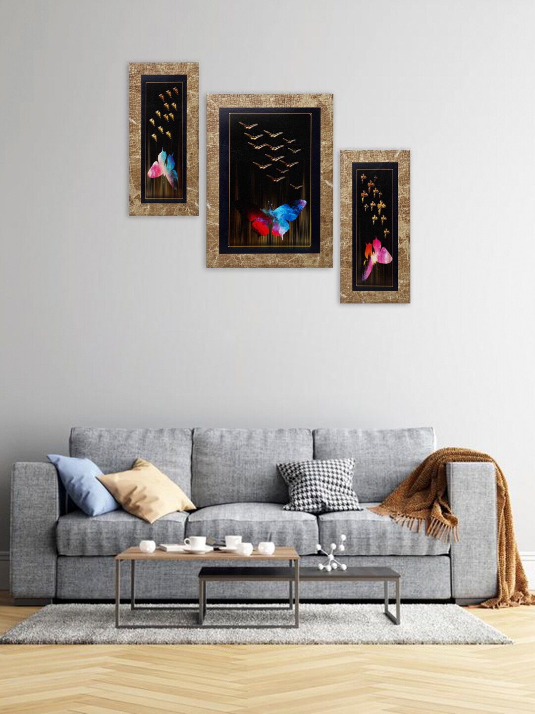 Indianara Set of 3 Black & Blue Birds & Butterflies Framed Wall Paintings without Glass
Indianara Set of 3 Black & Blue Birds & Butterflies Framed Wall Paintings without Glass