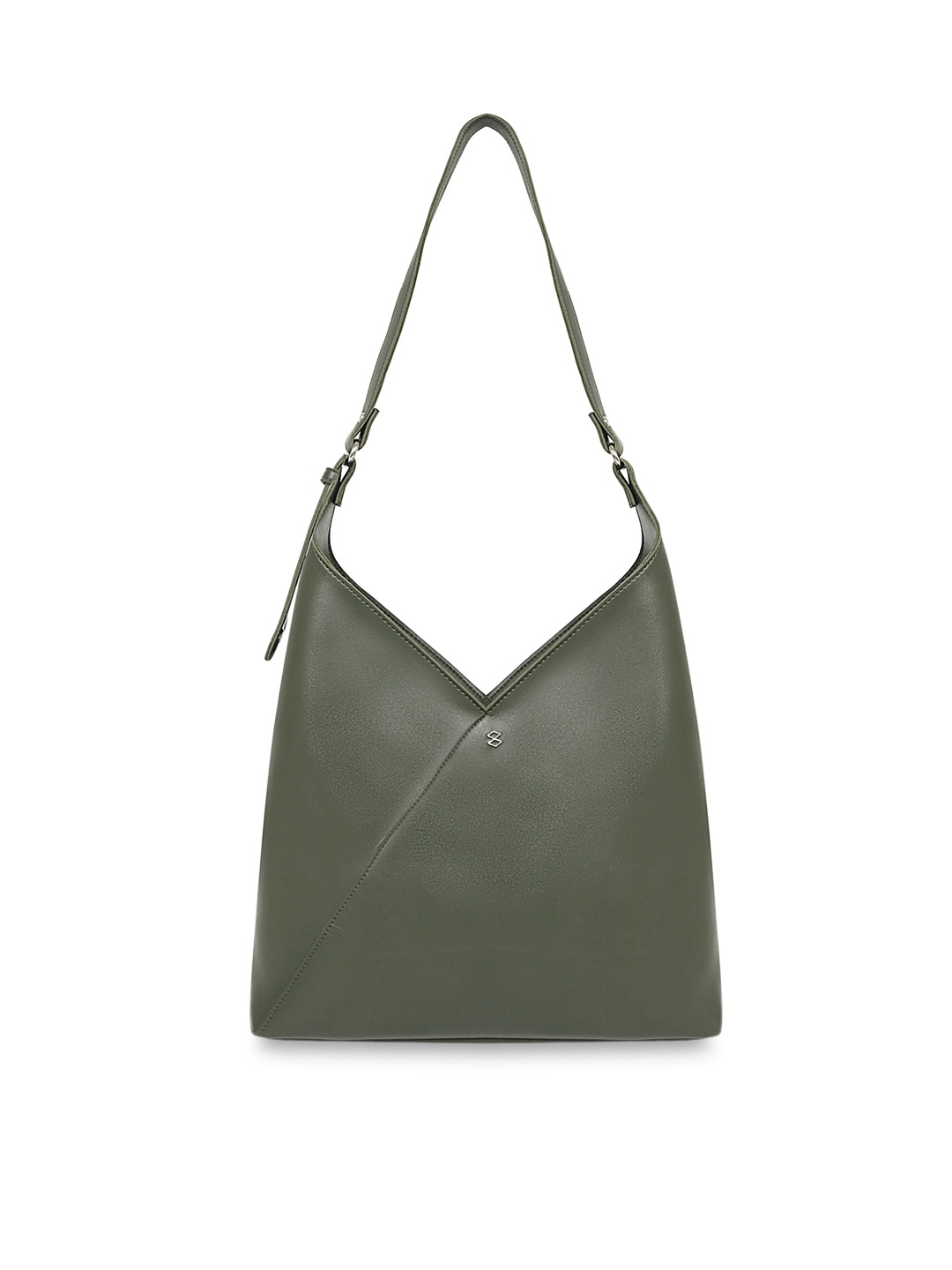 HORRA Green Solid V Love Hobo Bag