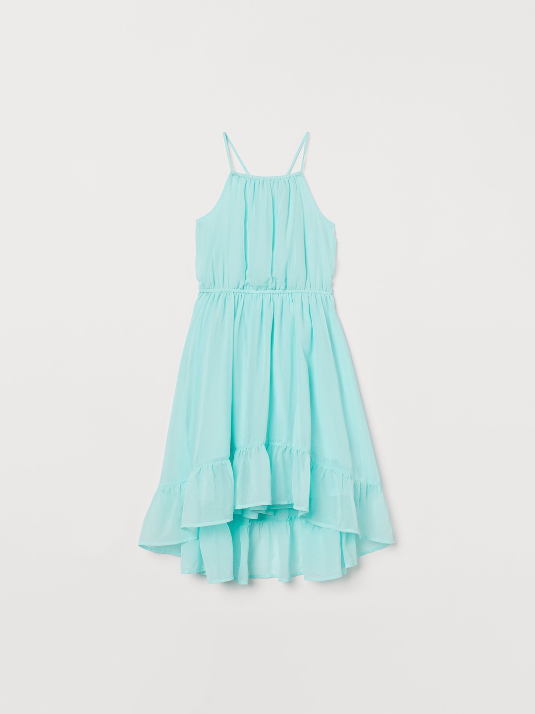 H&M Girls Turquoise Blue Chiffon Dress