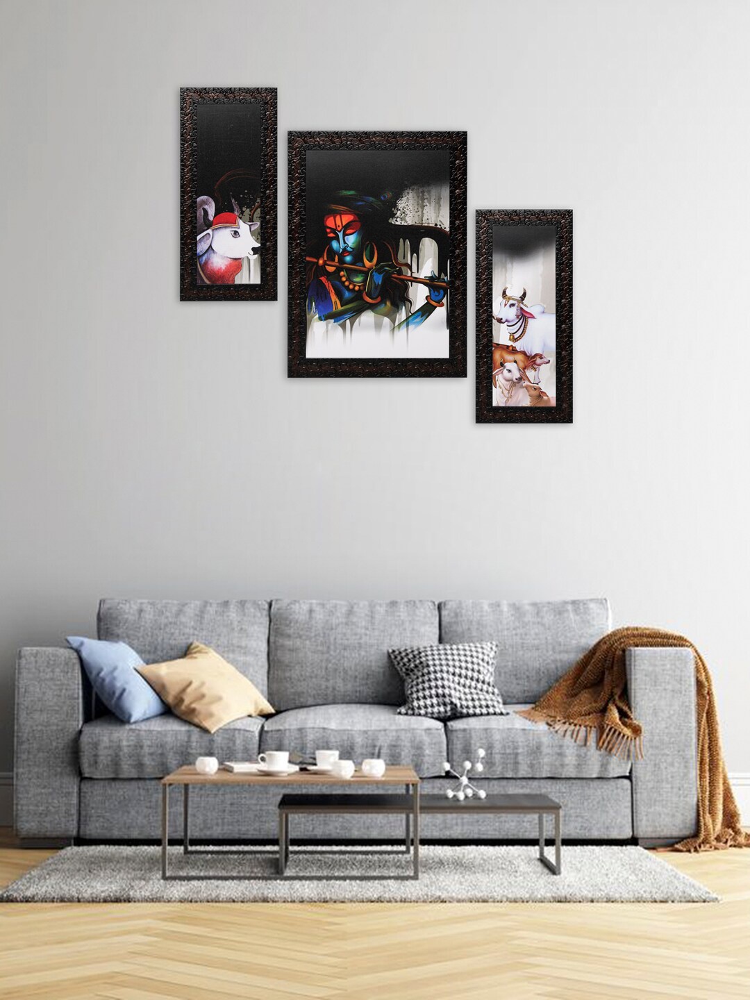 Indianara Set of 3 Multicoloured Lord Krishna Framed Wall Paintings without Glass, Multi
Indianara Set of 3 Multicoloured Lord Krishna Framed Wall Paintings without Glass, Multi
