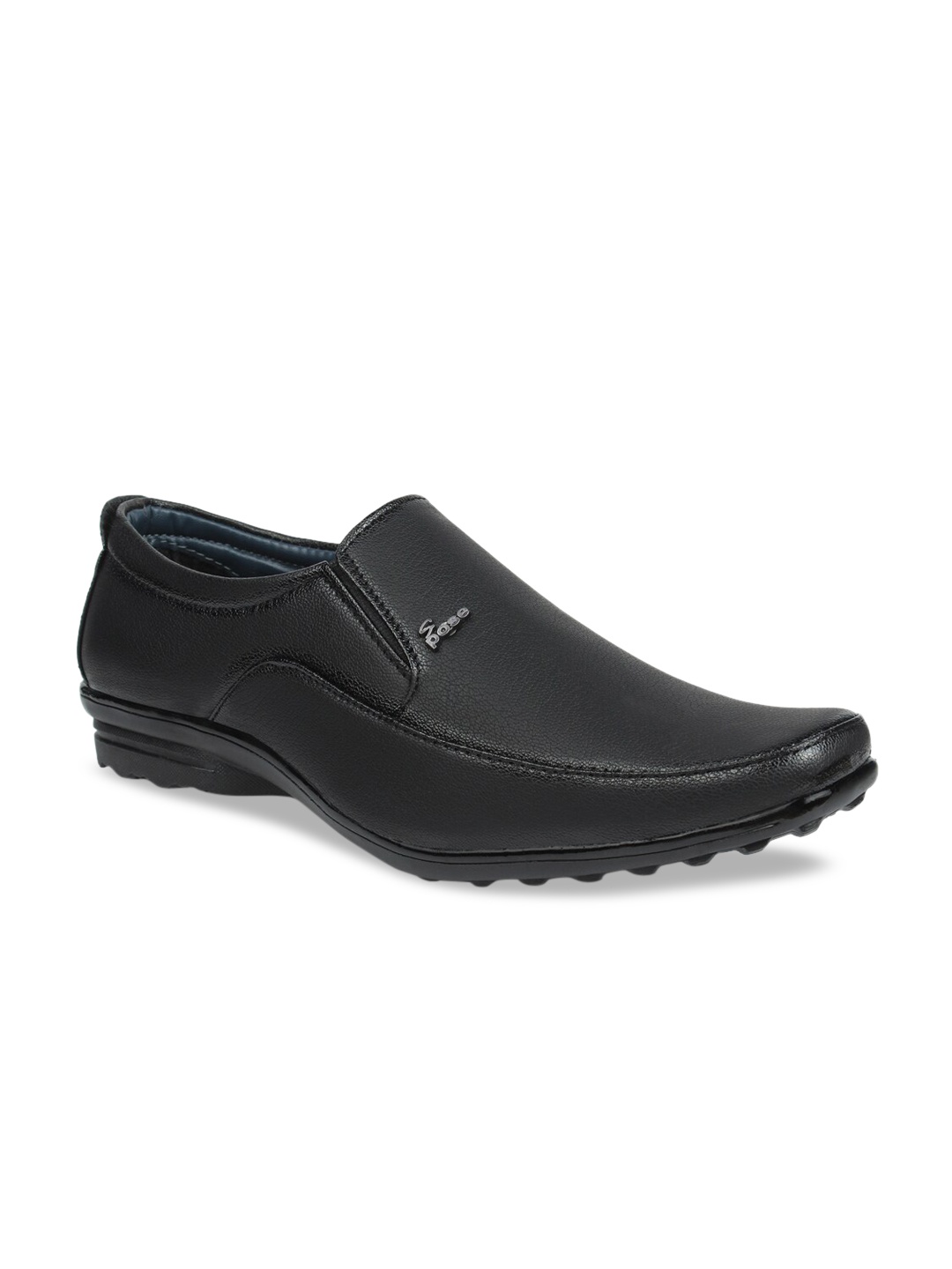 Fashion Victim Men Black Solid Formal Slip-On Shoes