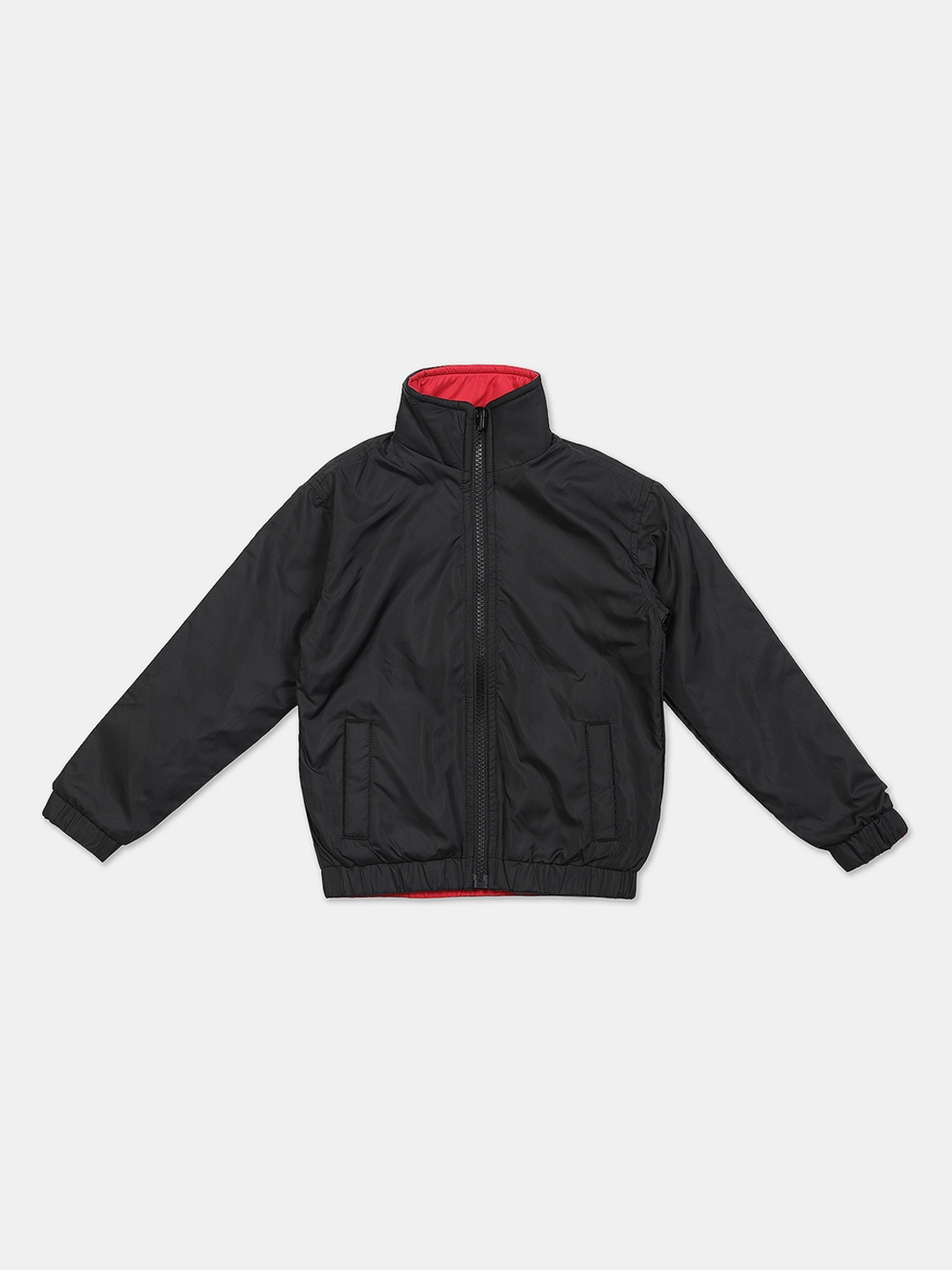 Cherokee Boys Black & Red Solid Reversible Padded Jacket