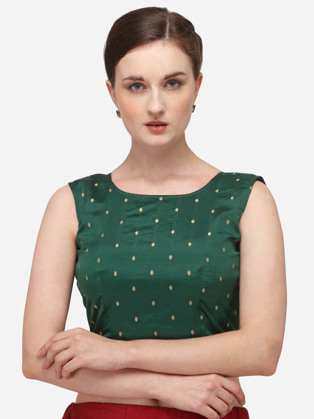 Nanda Silk Mills Green & Gold-Coloured Embellished Gotta Patti Chanderi Silk Saree Blouse
Nanda Silk Mills Green & Gold-Coloured Embellished Gotta Patti Chanderi Silk Saree Blouse