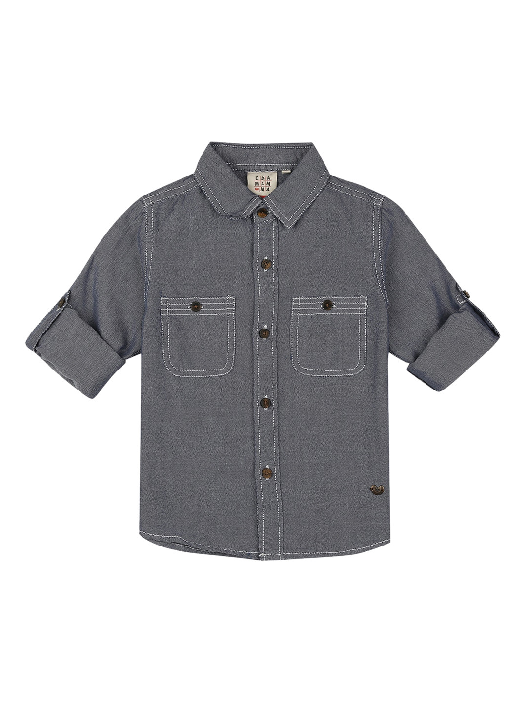 Ed-a-Mamma Boys Grey Self Design Cotton Chambray Shirt
Ed-a-Mamma Boys Grey Self Design Cotton Chambray Shirt