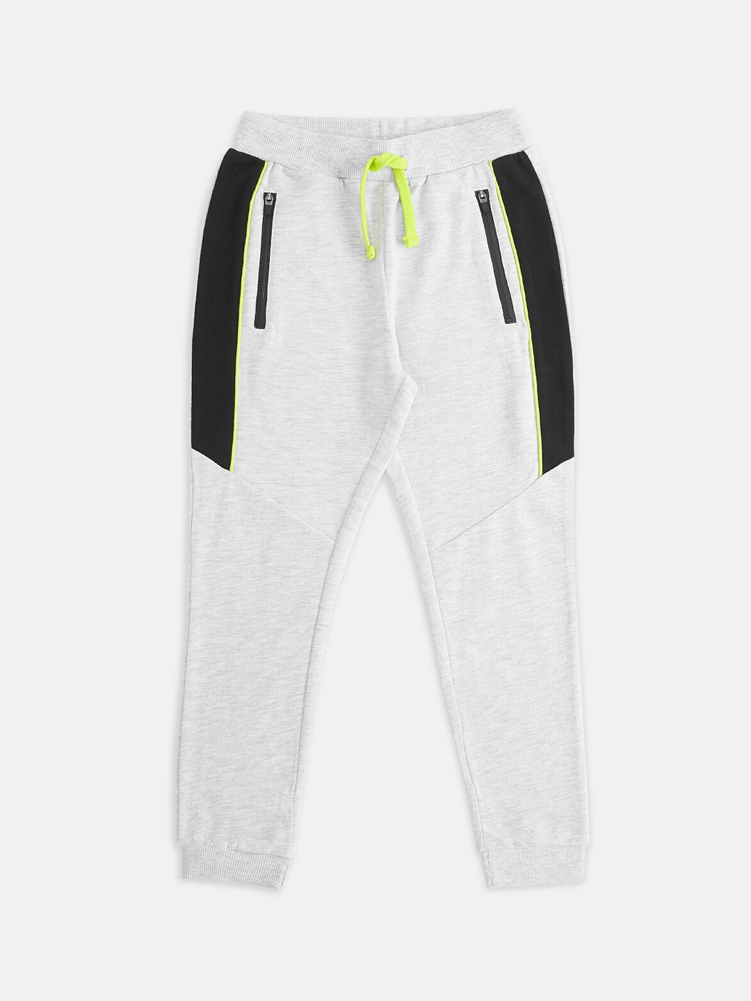 Pantaloons Junior Boys Grey Melange Solid Straight-Fit Joggers
