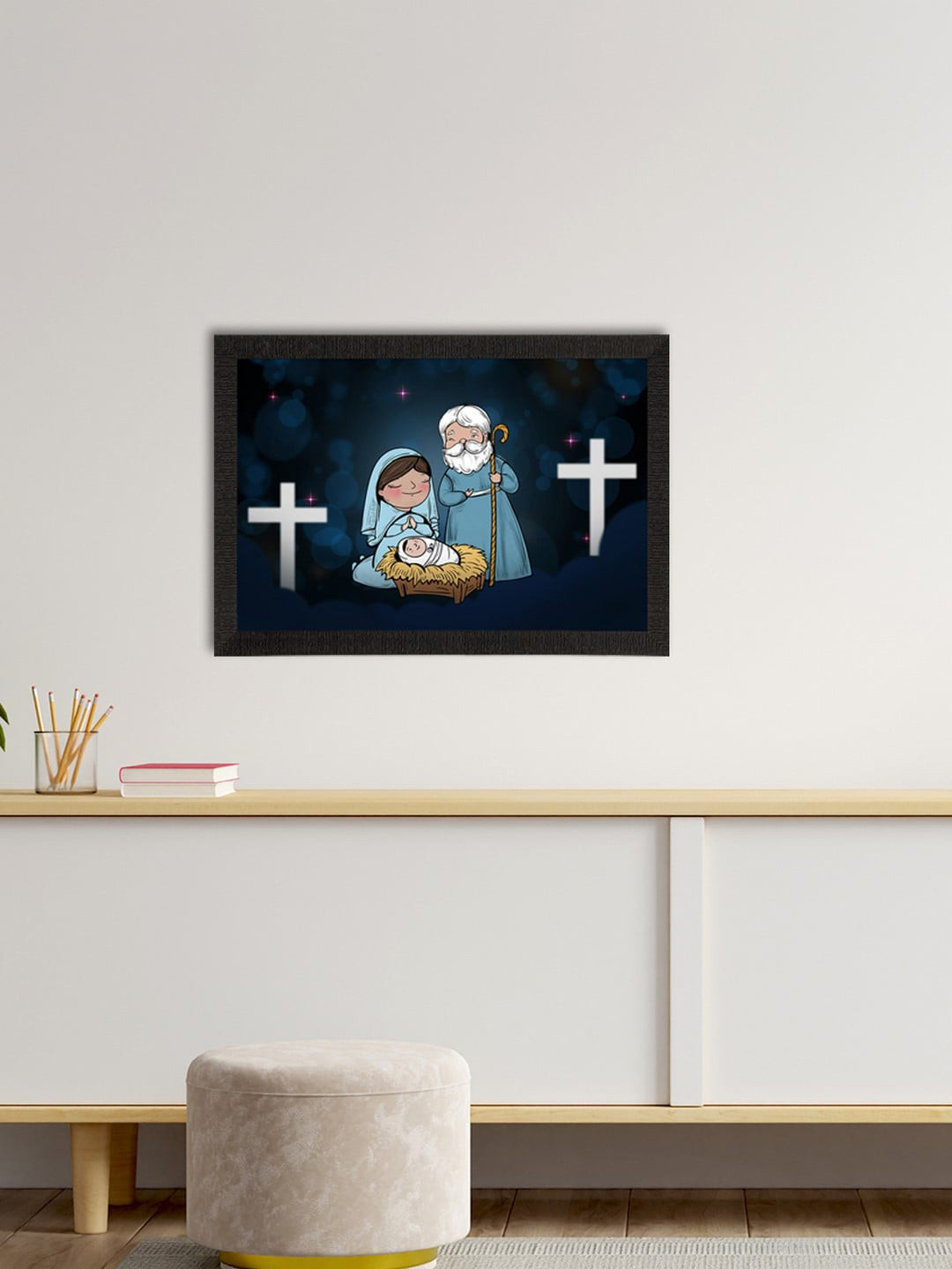 eCraftIndia Blue & White Jesus Birth Scene Satin Matte Texture UV Wall Painting 
eCraftIndia Blue & White Jesus Birth Scene Satin Matte Texture UV Wall Painting