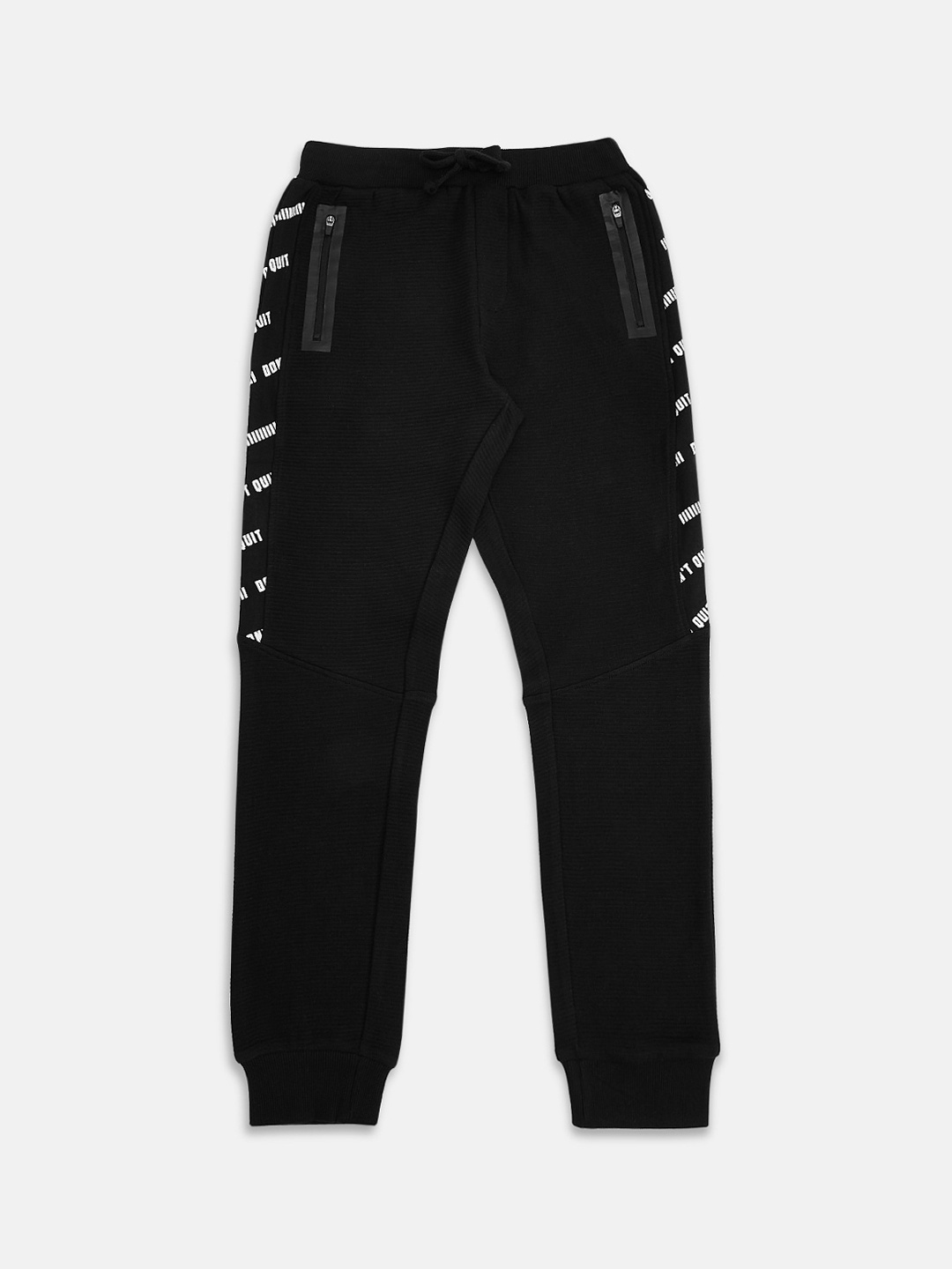 Pantaloons Junior Boys Black Pure Cotton Solid Joggers
