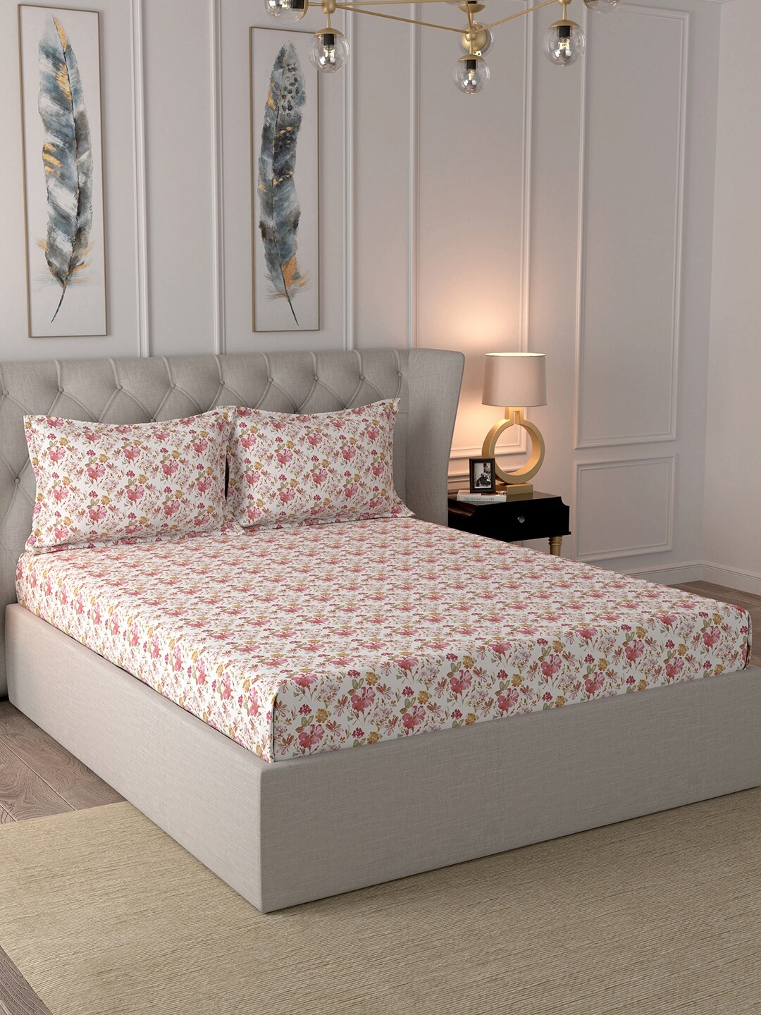 In-House by maspar Multicoloured Floral 144 TC Cotton 1 Queen Bedsheet with 2 Pillow Covers, Multi
In-House by maspar Multicoloured Floral 144 TC Cotton 1 Queen Bedsheet with 2 Pillow Covers, Multi