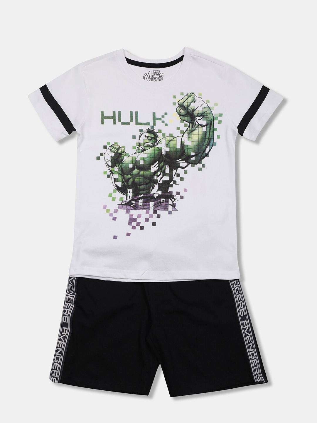 Colt Boys White & Black Printed T-shirt with Shorts