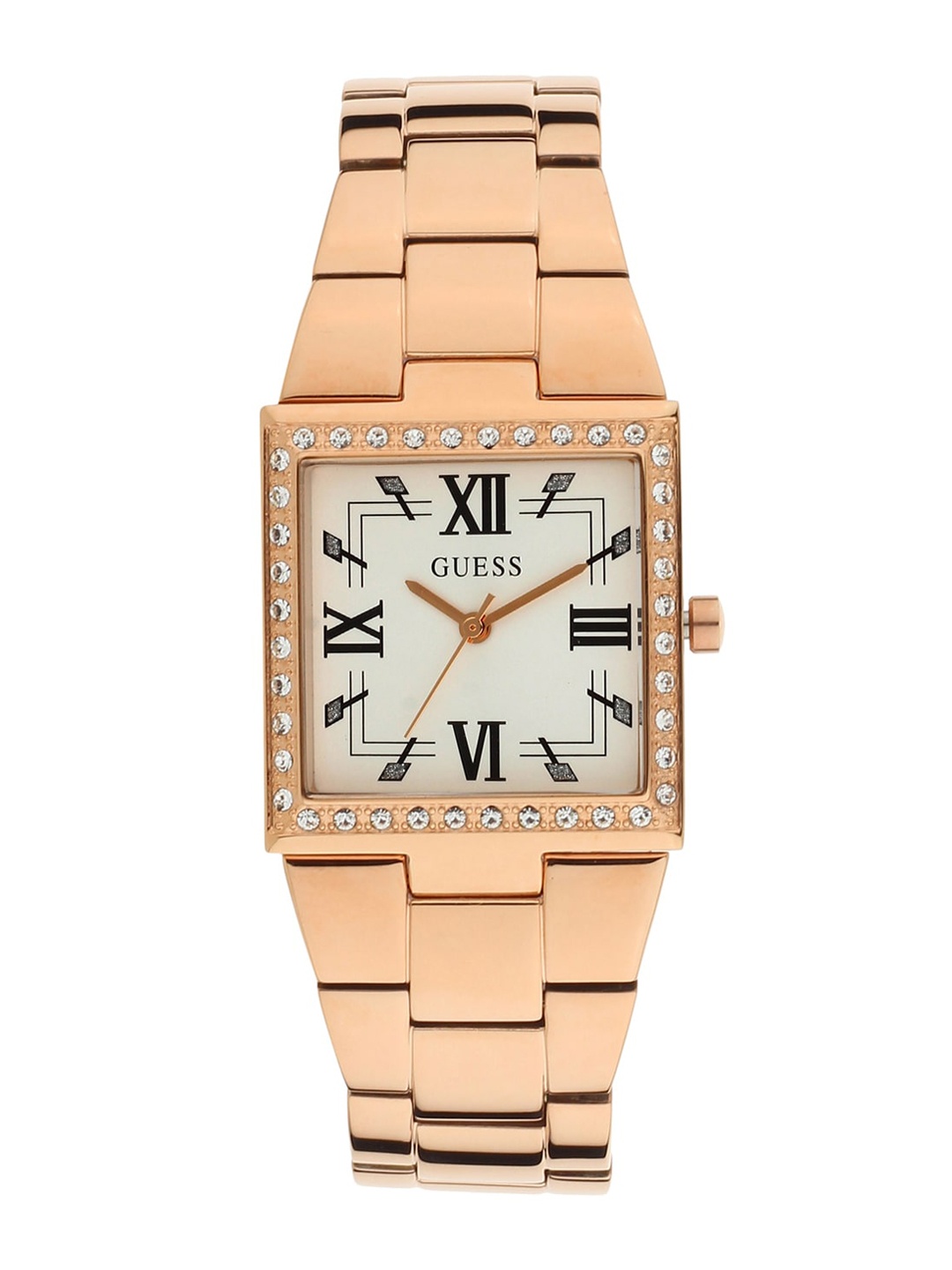 GUESS Women Rose Gold & White Analogue Watch GW0026L3