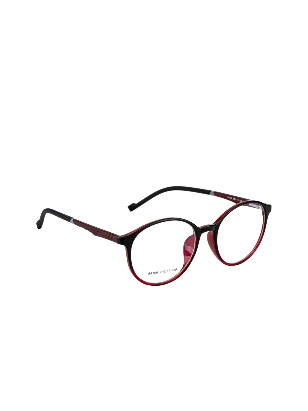 Gold Berg Unisex Black & Maroon Solid Full Rim Round Frames GB-99109