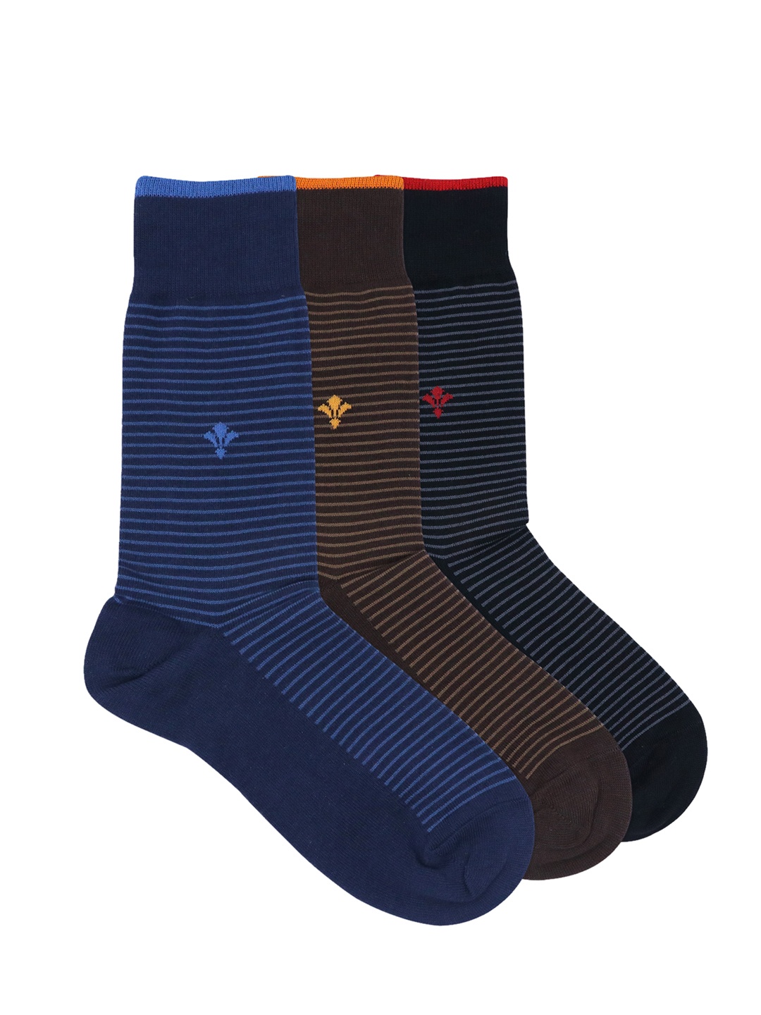 Balenzia Men Pack Of 3 Assorted Calf-Length Socks