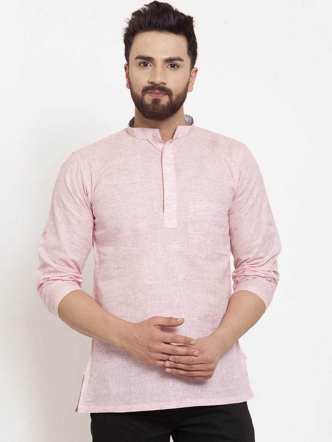 KLOTTHE Men Pink Pastels Kurta