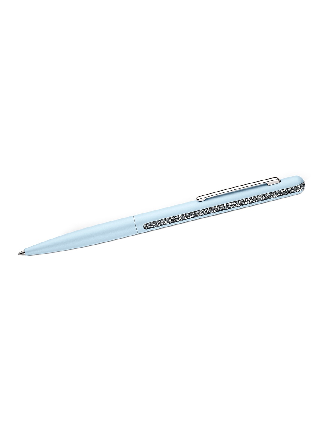 SWAROVSKI Chrome-Plated Blue & White Crystal Shimmer Ballpoint Pen