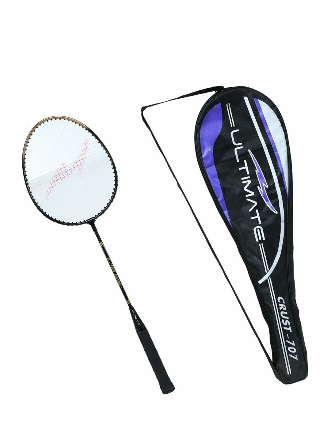 Kastner Unisex Black & Gold-Toned Smash Strung Badminton Racquet