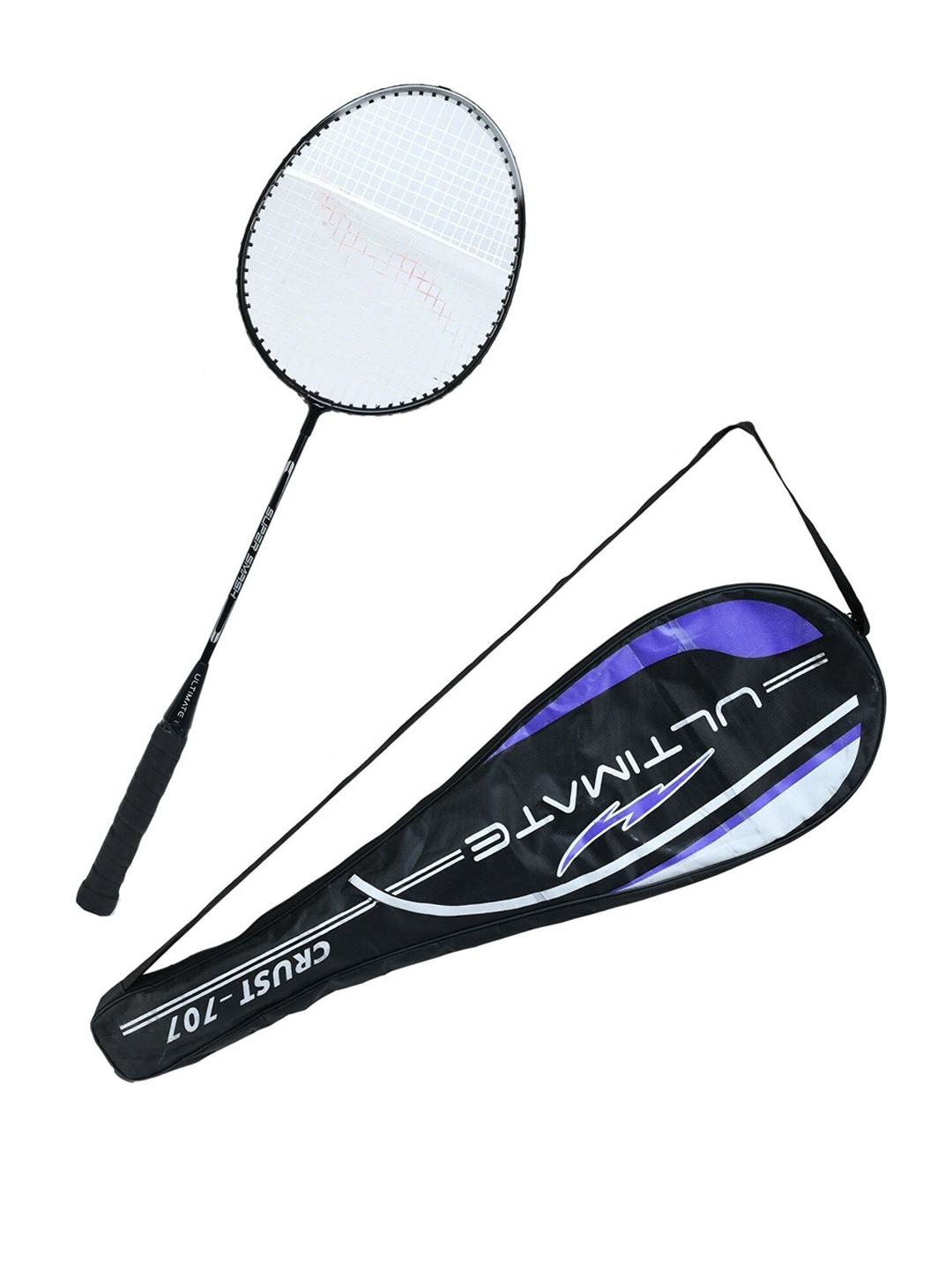 Kastner Unisex Black & Silver-Toned Smash Strung Badminton Racquet