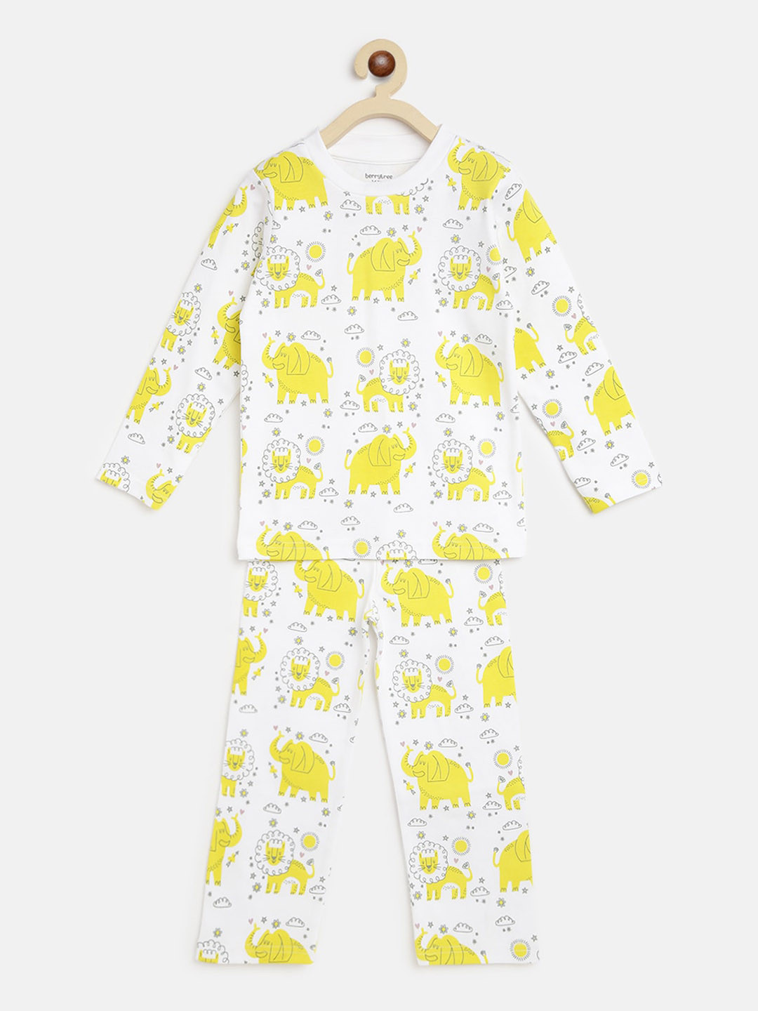 berrytree Unisex Kids White & Yellow Printed Organic Cotton Sustainable Night suit
berrytree Unisex Kids White & Yellow Printed Organic Cotton Sustainable Night suit