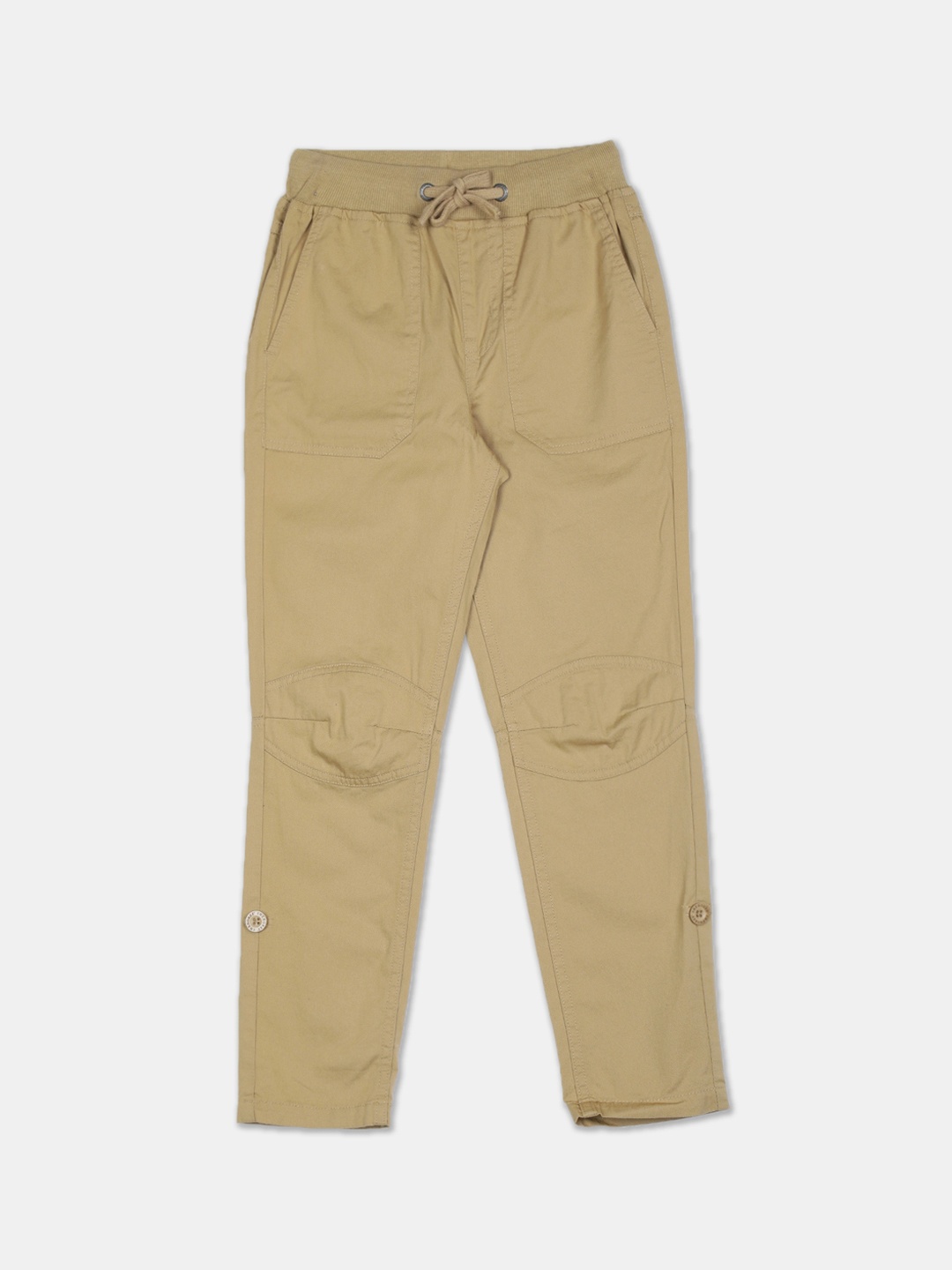 Cherokee Boys Khaki Regular Fit Solid Trousers