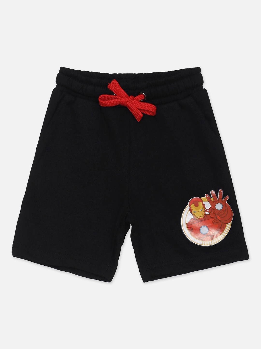 Kids Ville Boys Black Avengers Regular Fit Regular Shorts