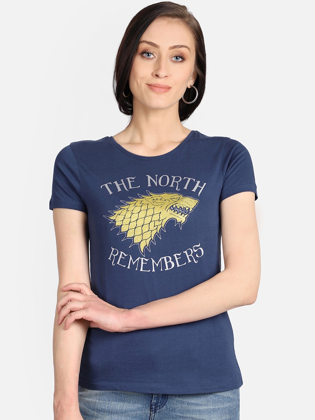 Free Authority Women Blue Game Of Thrones Printed Round Neck Cotton Pure Cotton T-shirt
Free Authority Women Blue Game Of Thrones Printed Round Neck Cotton Pure Cotton T-shirt