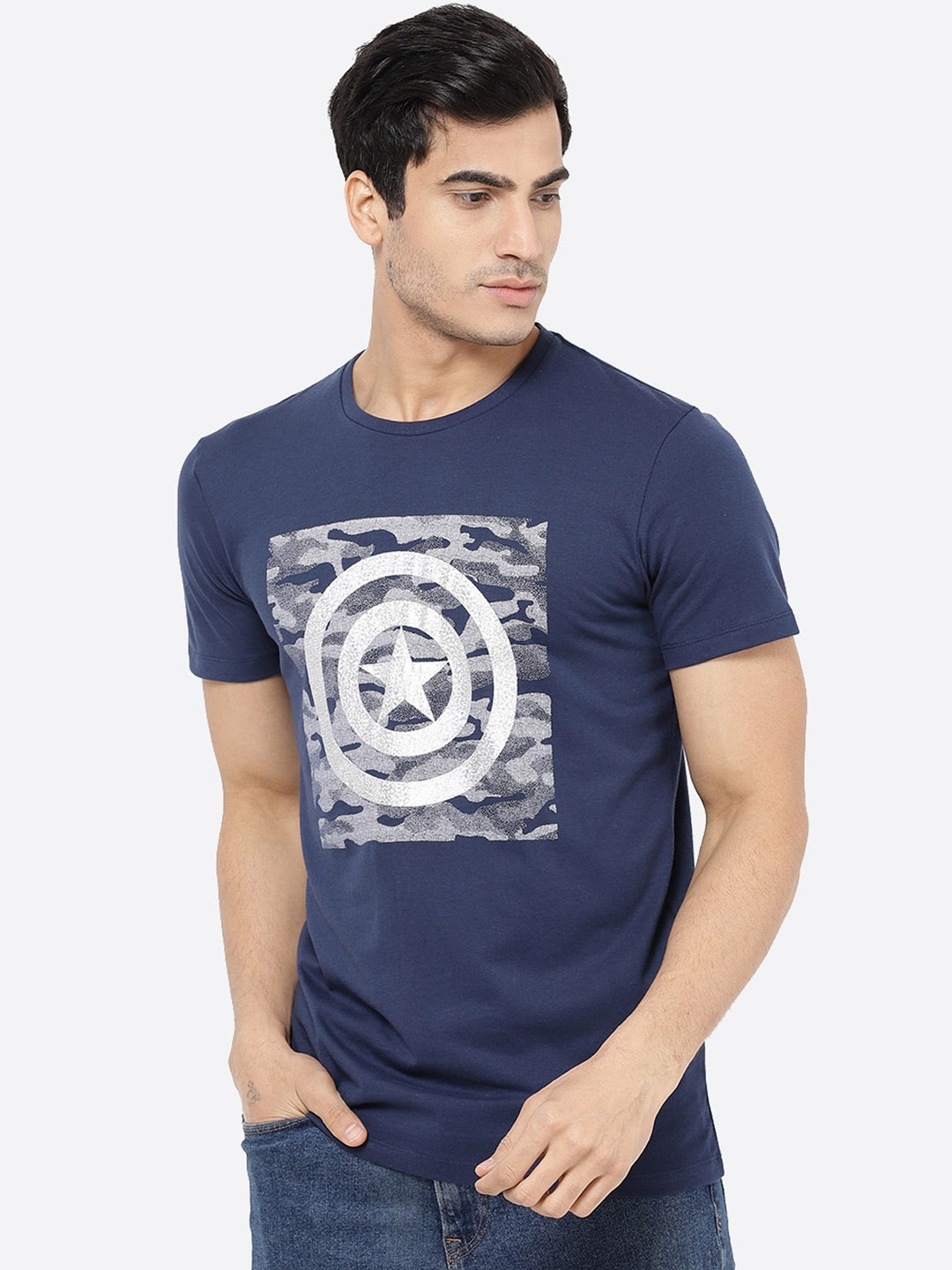 Free Authority Men Blue Captain America Printed Round Neck Cotton Pure Cotton T-shirt
Free Authority Men Blue Captain America Printed Round Neck Cotton Pure Cotton T-shirt
