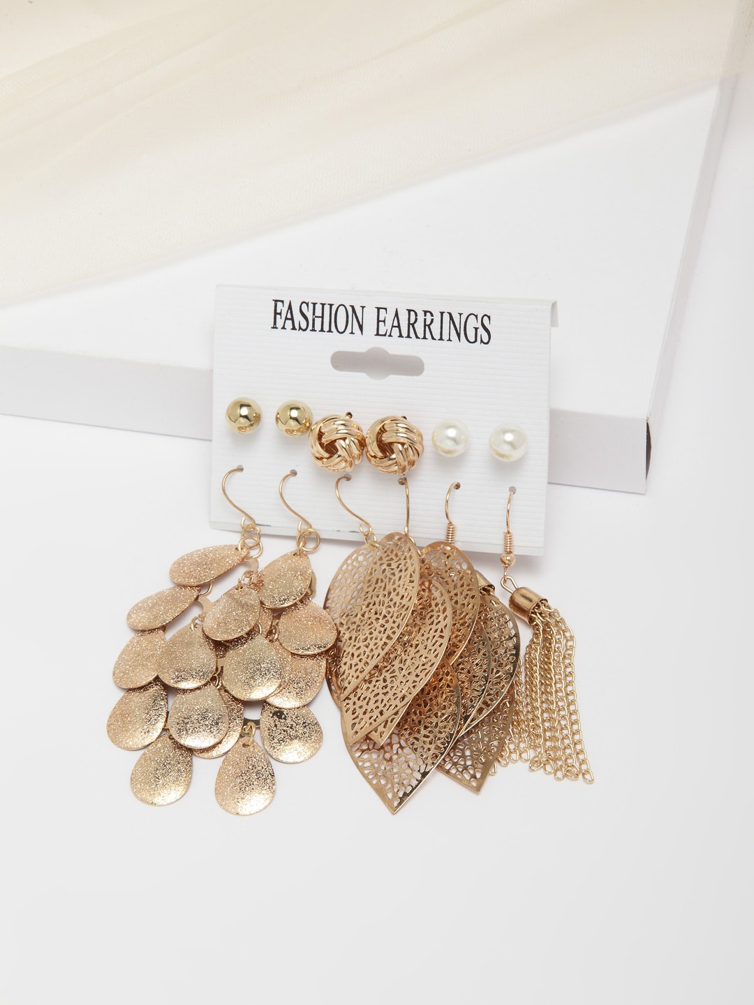 Shining Diva Fashion Set of 6 Gold-Plated Handcrafted Contemporary Stud Drop Earrings
Shining Diva Fashion Set of 6 Gold-Plated Handcrafted Contemporary Stud Drop Earrings