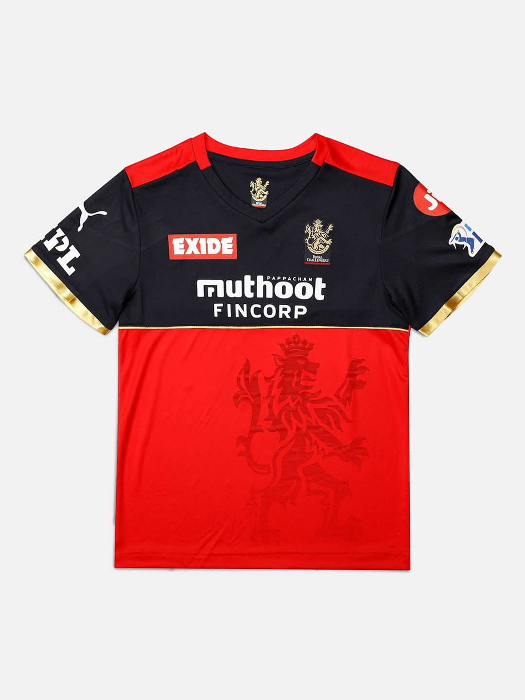 Puma Boys Navy Blue & Red Royal Challengers Bangalore Virat Kohli Printed V-Neck T-shirt
Puma Boys Navy Blue & Red Royal Challengers Bangalore Virat Kohli Printed V-Neck T-shirt