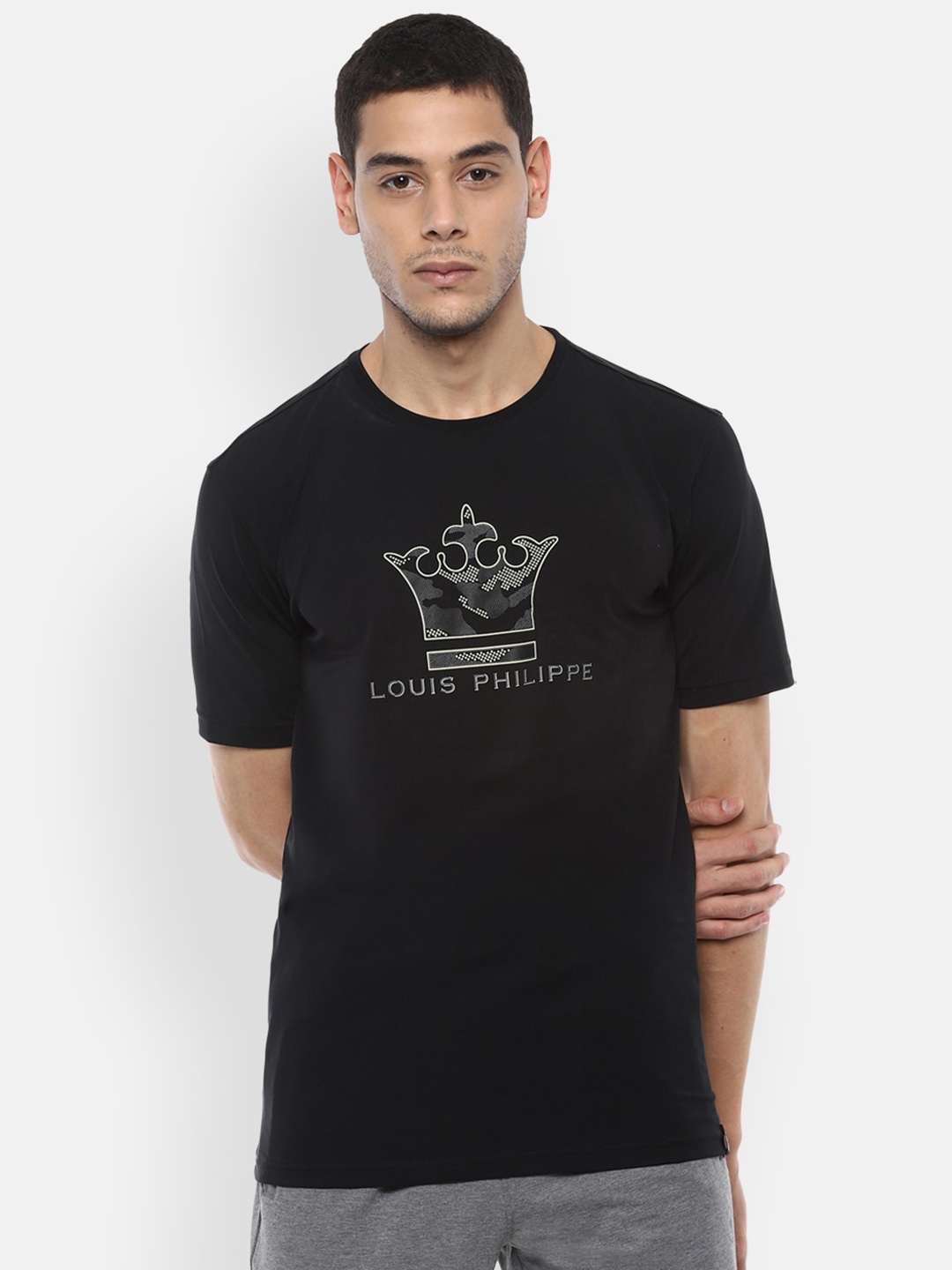 Louis Philippe Men Black & Off-White Slim Fit Brand Logo Printed Round Neck T-shirt
Louis Philippe Men Black & Off-White Slim Fit Brand Logo Printed Round Neck T-shirt