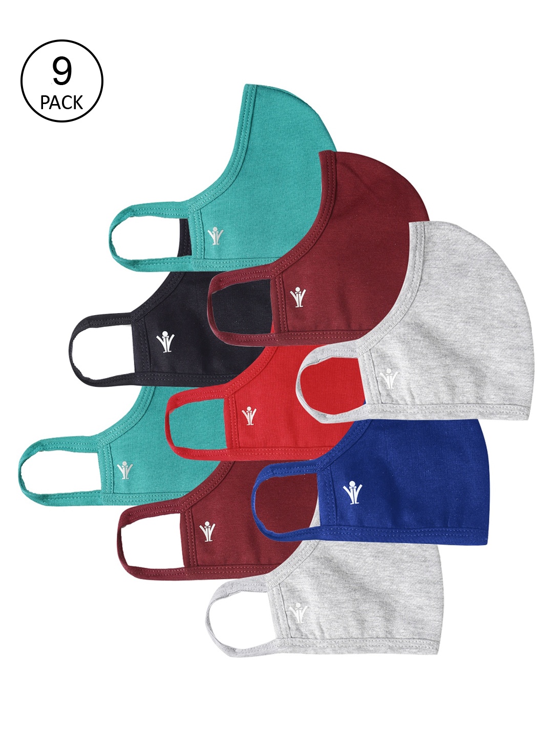 Ramraj Unisex Pack Of 9 Assorted 3-Ply Cloth Masks