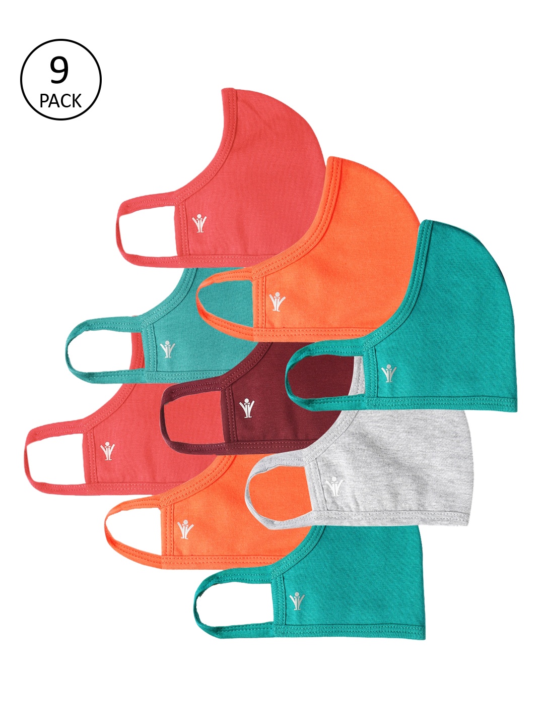 Ramraj Pack Of 9 Assorted 3-Ply Flexible Reusable Cloth Face Masks
