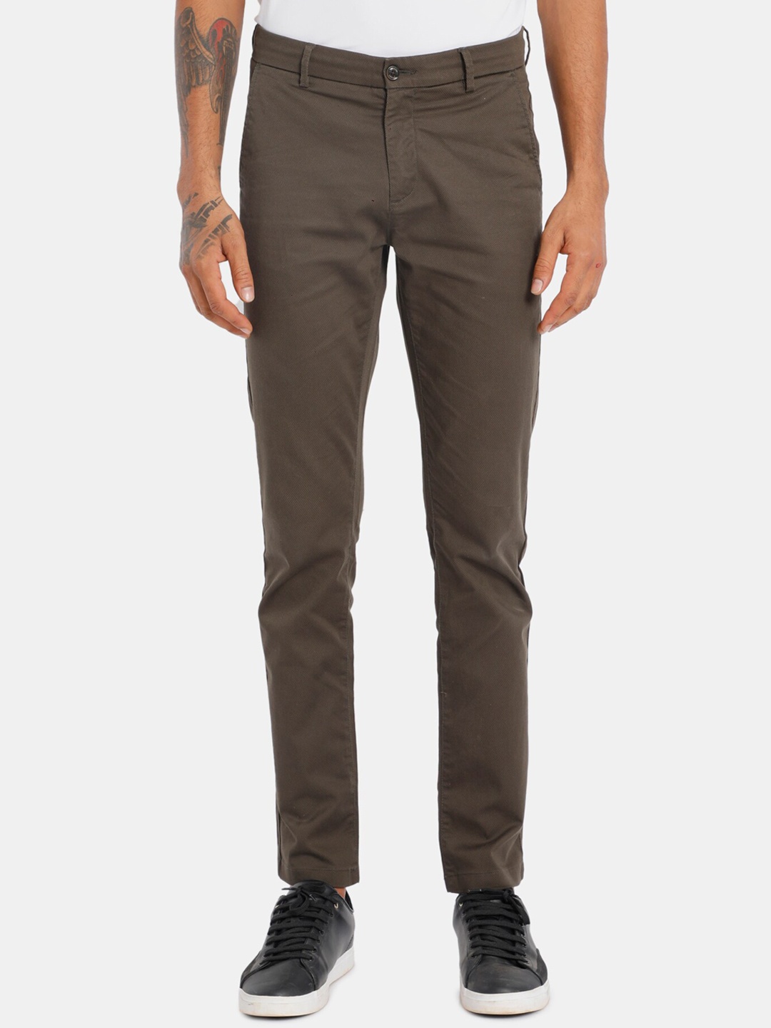 Arrow Sport Men Brown Regular Fit Solid Regular Trousers