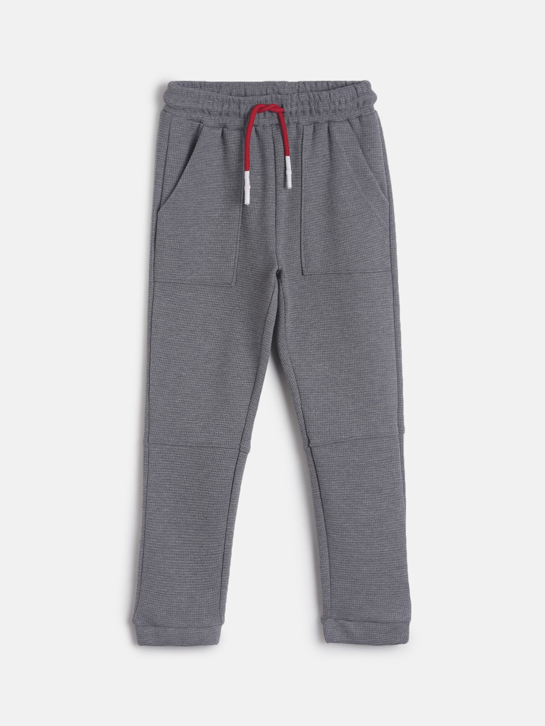 TALES & STORIES Boys Grey Solid Cotton Joggers