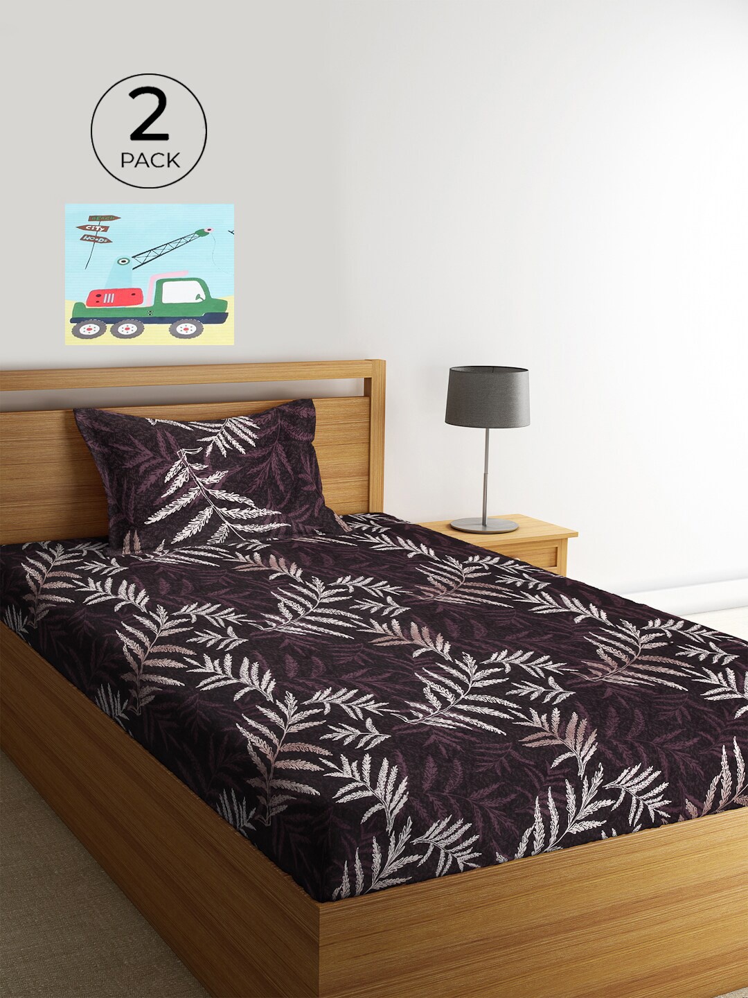 KLOTTHE Purple & Blue Floral 210 TC Polycotton 2 Single Bedsheet with 2 Pillow Covers
KLOTTHE Purple & Blue Floral 210 TC Polycotton 2 Single Bedsheet with 2 Pillow Covers