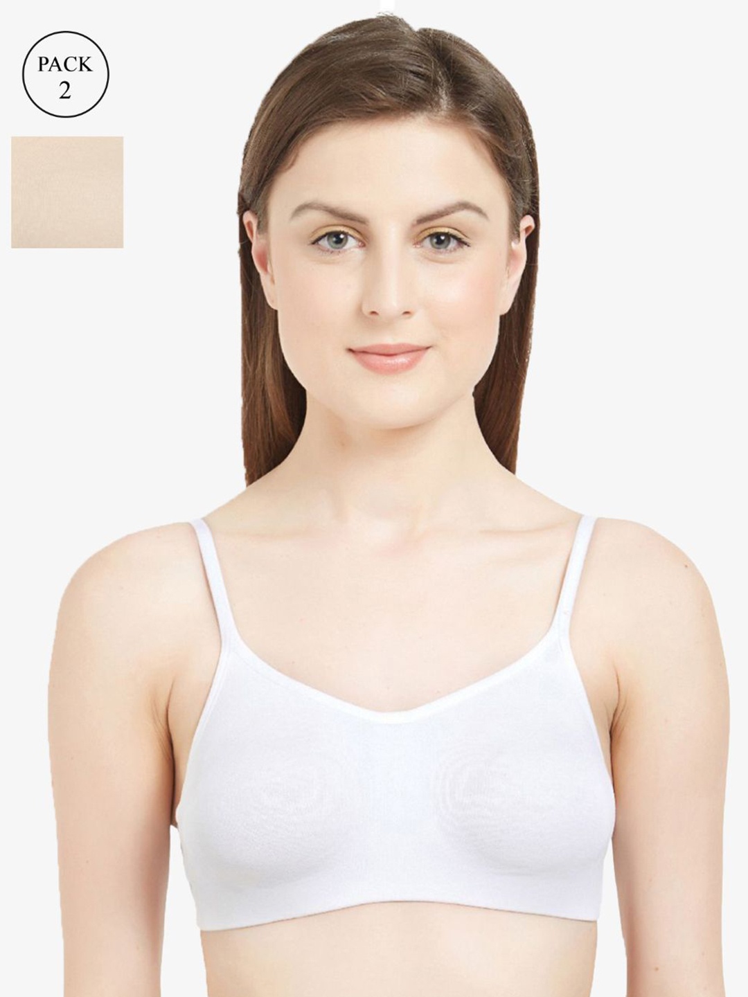 Soie Pack of 2 Solid Non-Padded Non-Wired Full Coverage Lounge Bra COMBO BB-04PACK 3, White
Soie Pack of 2 Solid Non-Padded Non-Wired Full Coverage Lounge Bra COMBO BB-04PACK 3, White