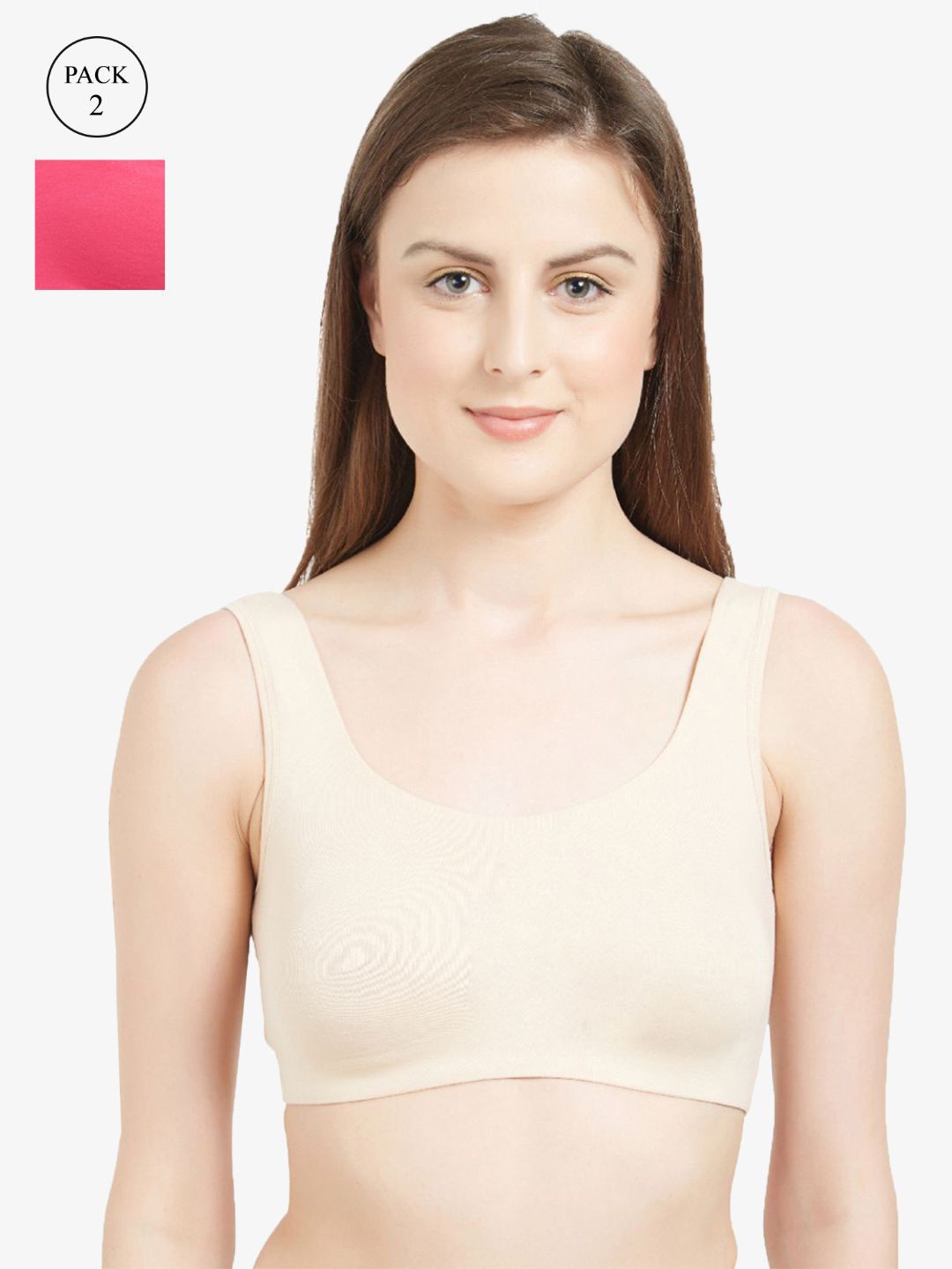 SOIE Women Non-Wired Non Padded Full Coverage Low Impact Slip on Sports Bra (Pack of 2), Beige
SOIE Women Non-Wired Non Padded Full Coverage Low Impact Slip on Sports Bra (Pack of 2), Beige