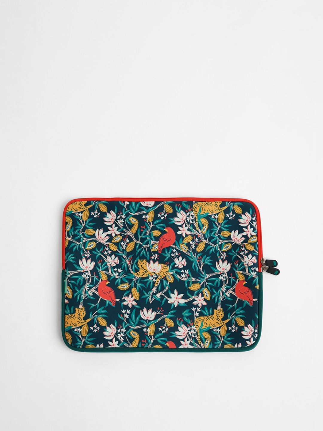 Chumbak Unisex Pink Birdie Branch Laptop Sleeve, Turquoise blue