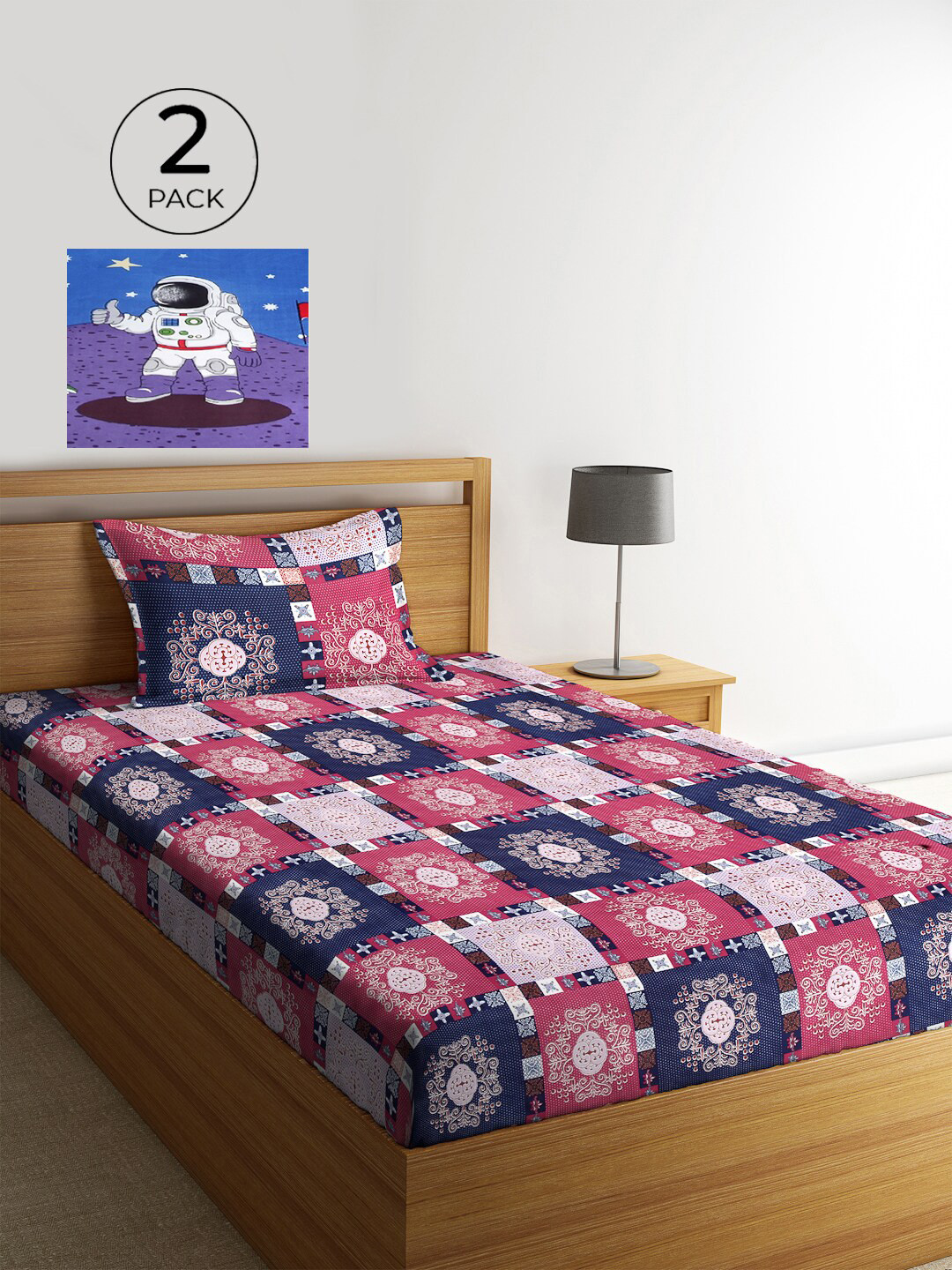 KLOTTHE Blue & Purple Graphic 210 TC Polycotton 2 Single Bedsheet with 2 Pillow Covers
KLOTTHE Blue & Purple Graphic 210 TC Polycotton 2 Single Bedsheet with 2 Pillow Covers