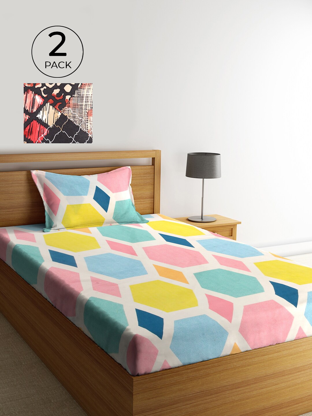 KLOTTHE Pack of 2 White & Pink 210 TC Polycotton Single Bedsheet with 2 Pillow Covers
KLOTTHE Pack of 2 White & Pink 210 TC Polycotton Single Bedsheet with 2 Pillow Covers