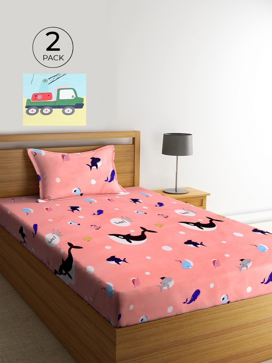 KLOTTHE Blue & Yellow Graphic 210 TC Polycotton 2 Single Bedsheet with 2 Pillow Covers
KLOTTHE Blue & Yellow Graphic 210 TC Polycotton 2 Single Bedsheet with 2 Pillow Covers