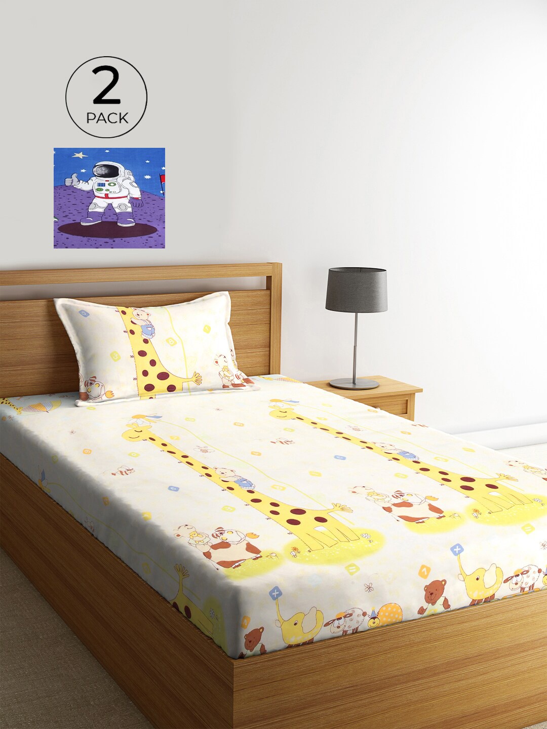 KLOTTHE Blue & White Cartoon Characters 210 TC Polycotton 2 Single Bedsheet with 2 Pillow Covers
KLOTTHE Blue & White Cartoon Characters 210 TC Polycotton 2 Single Bedsheet with 2 Pillow Covers