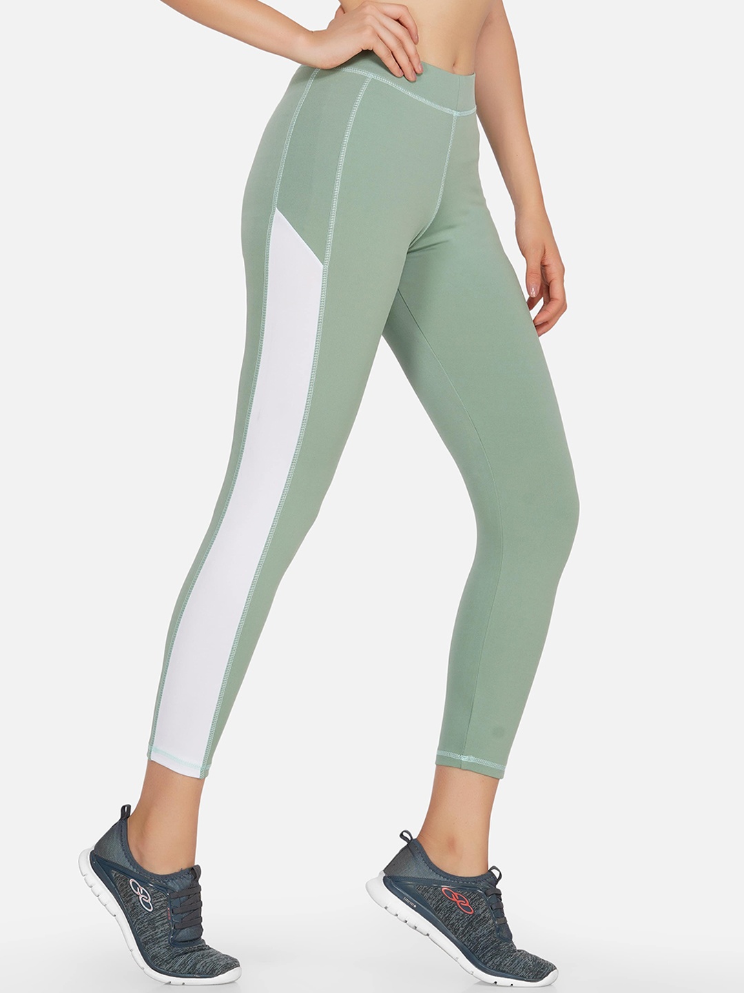 NEU LOOK FASHION Women Sea Green Solid Gym Tights