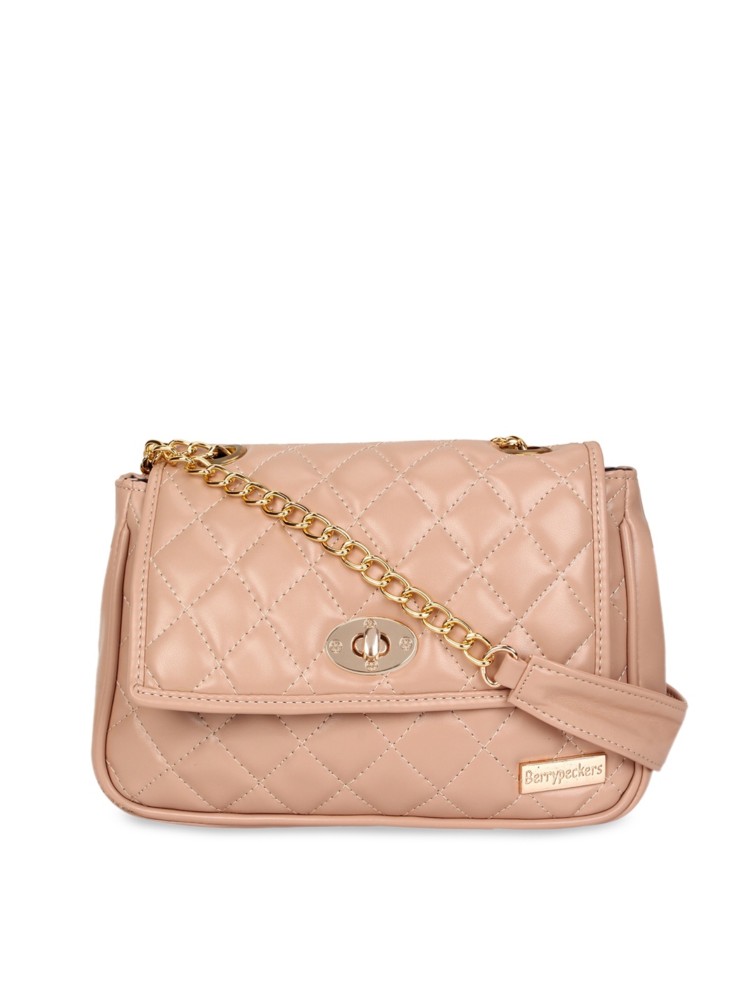 Berrypeckers Peach-Coloured Solid Sling Bag