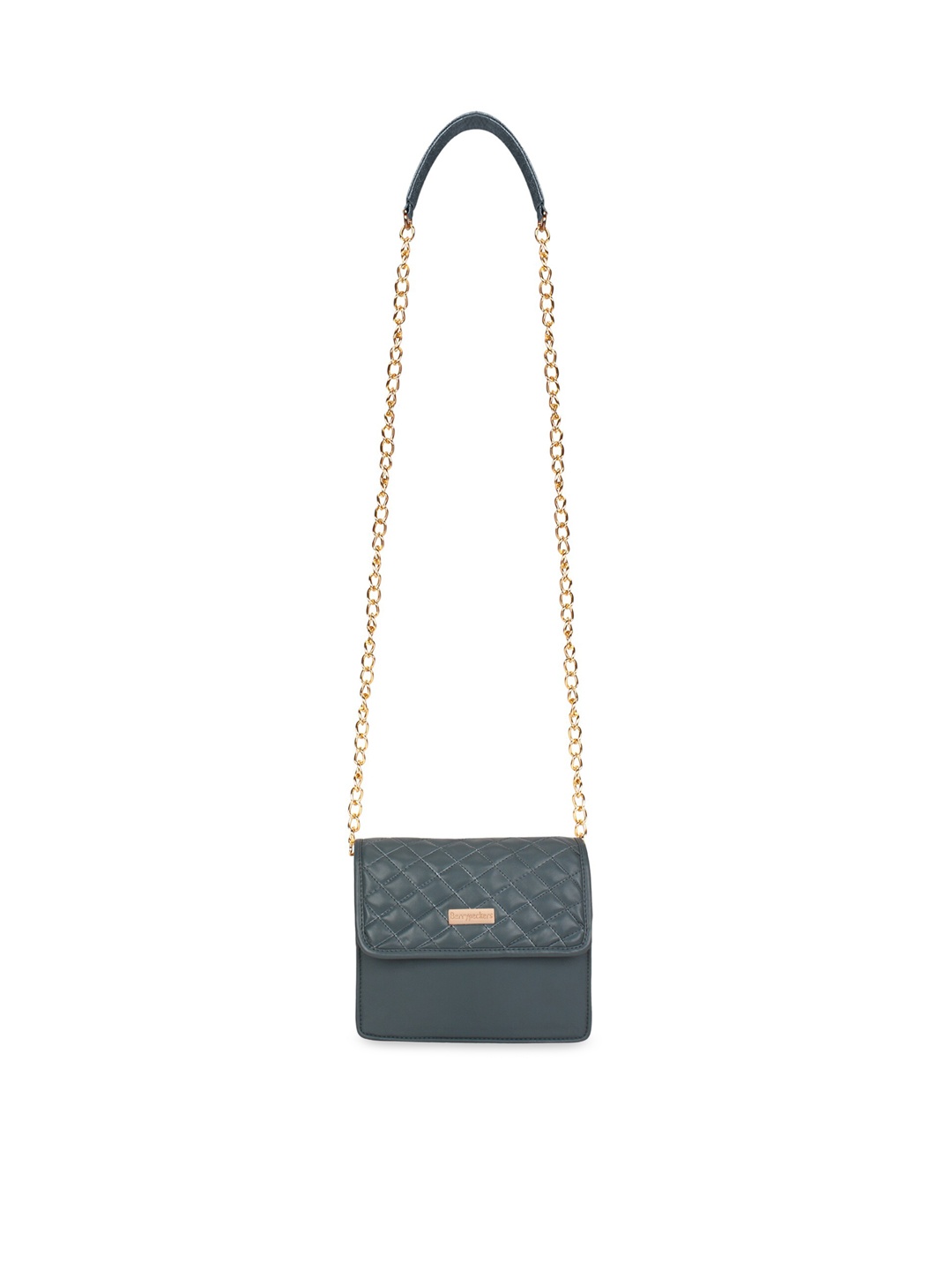 Berrypeckers Green Solid Quilted Sling Bag