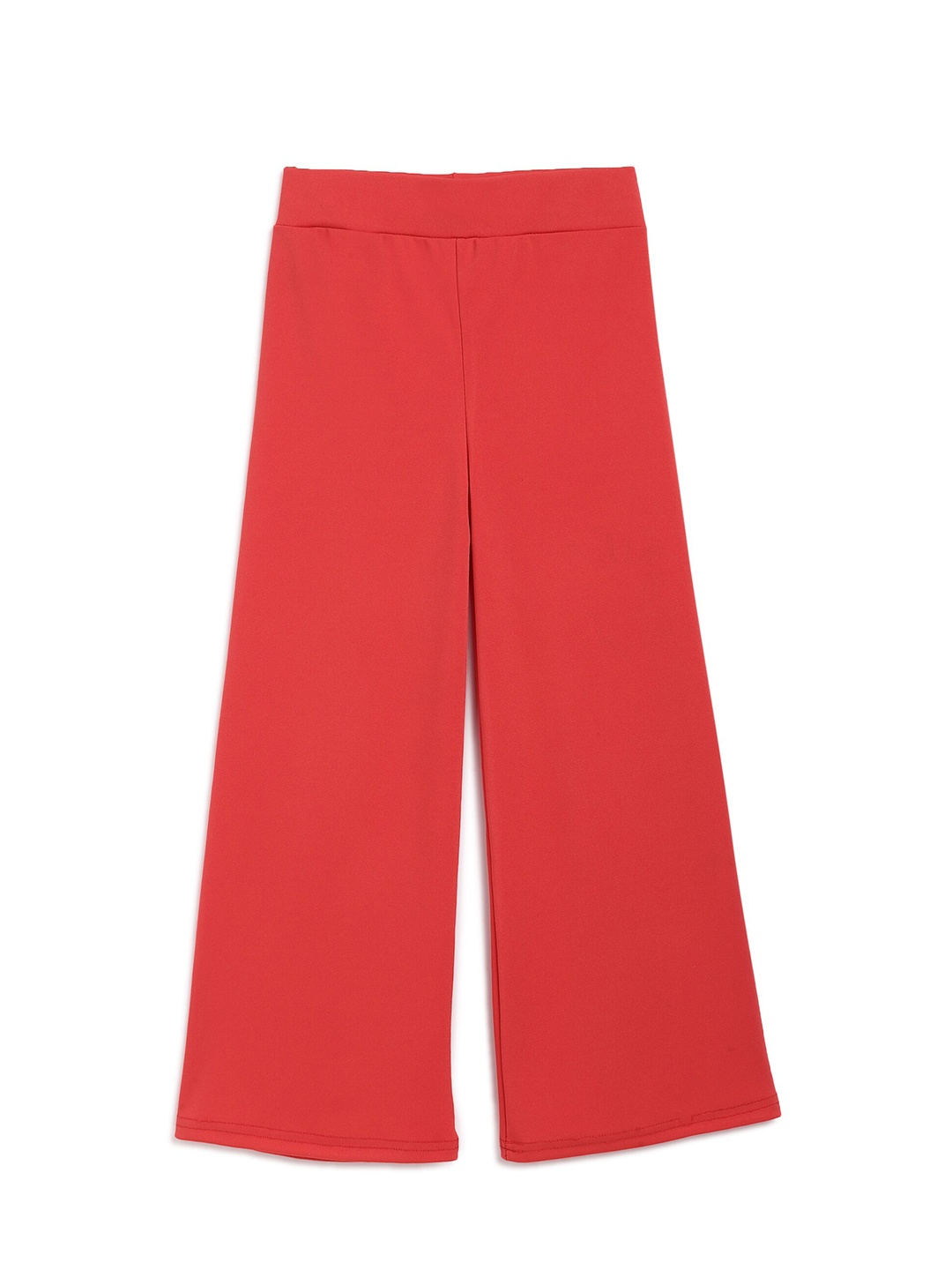 ADIVA Girls Red Solid Wide Leg Palazzos