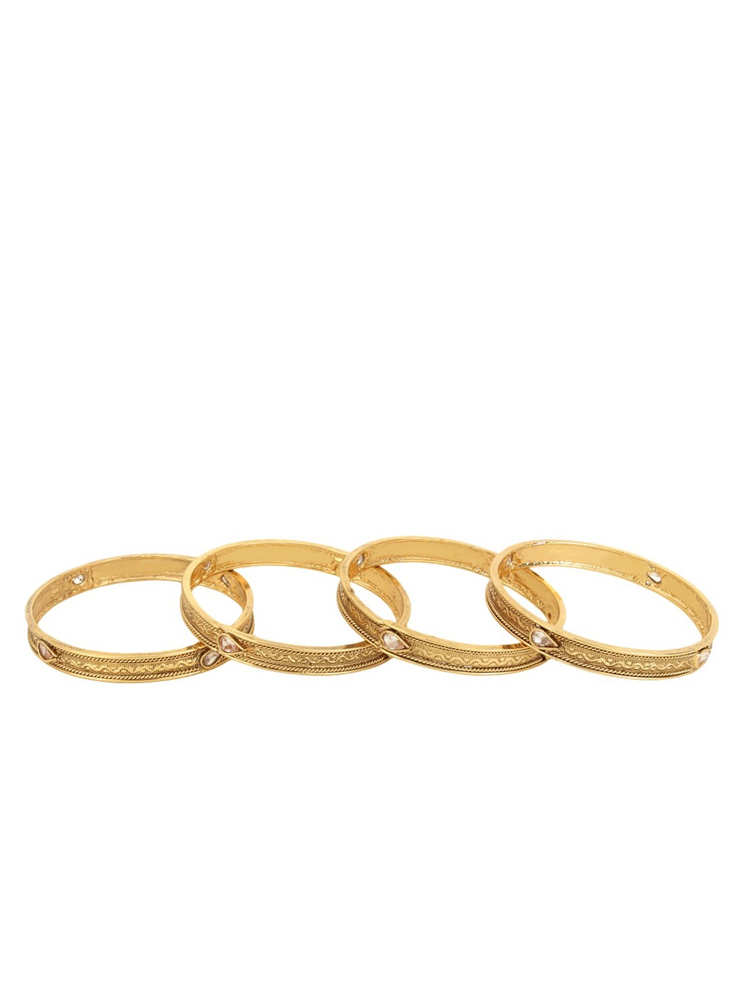 Adwitiya Collection Set Of 4 24k Gold-Plated Beige Stone-Studded Handcrafted Bangles
Adwitiya Collection Set Of 4 24k Gold-Plated Beige Stone-Studded Handcrafted Bangles