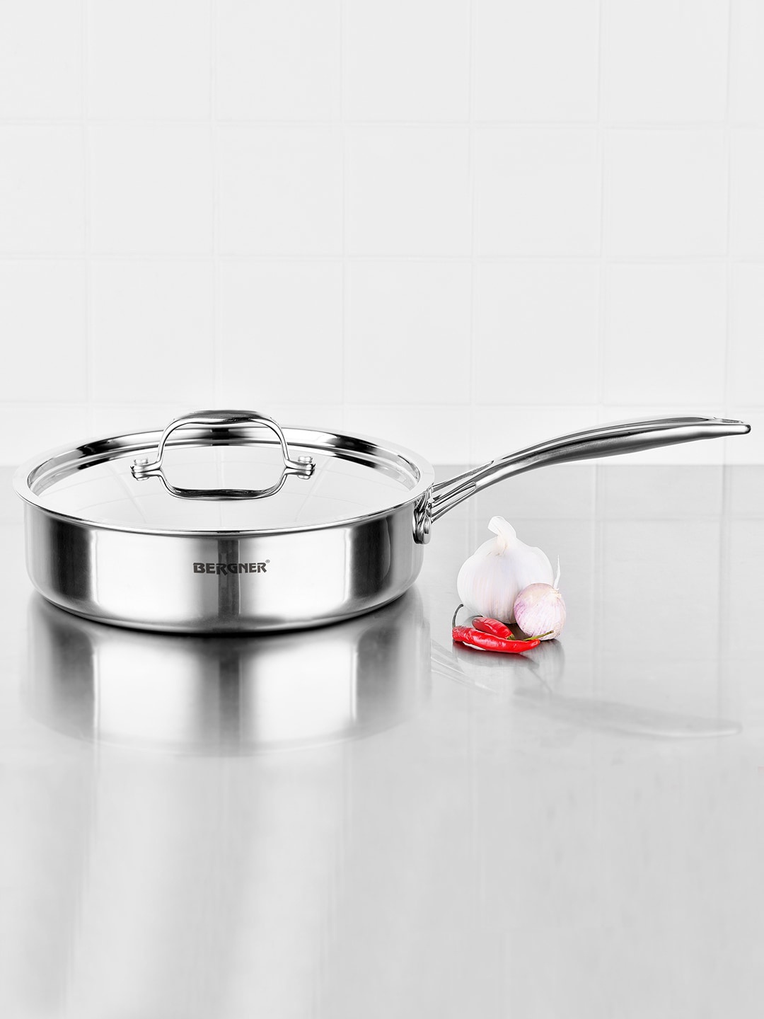 BERGNER Argent TriPly Induction Bottom Stainless Steel Sautepan with Lid1.8L, Silver
BERGNER Argent TriPly Induction Bottom Stainless Steel Sautepan with Lid1.8L, Silver