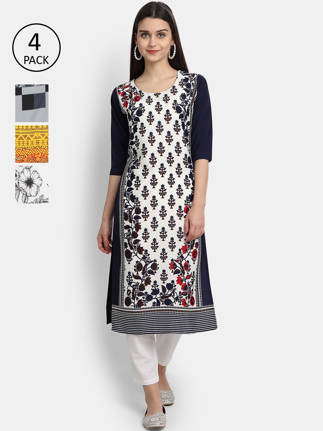 Ethnic basket Women Multicoloured Ethnic Motifs Printed Thread Work Crepe Kurta, Multi
Ethnic basket Women Multicoloured Ethnic Motifs Printed Thread Work Crepe Kurta, Multi