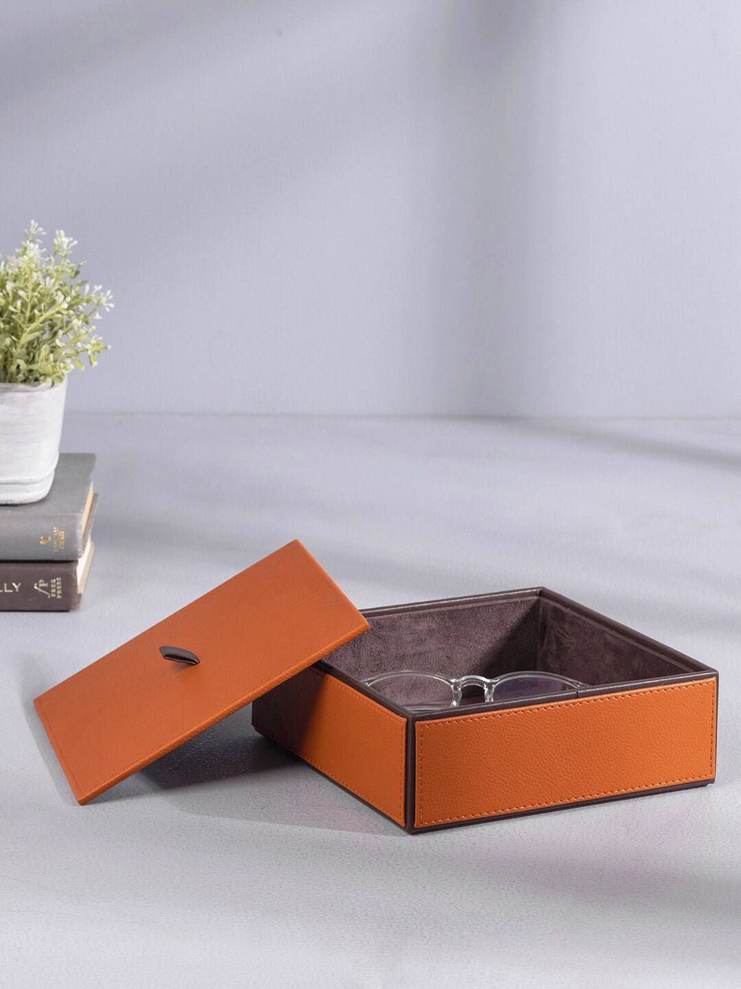Pure Home and Living Orange Solid Square Organiser