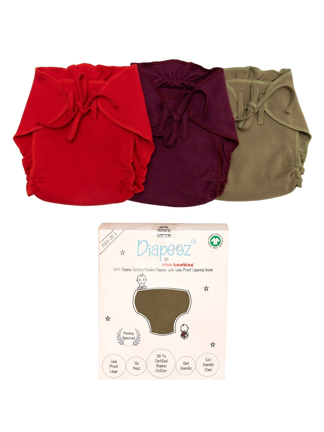 Nino Bambino Infant Kids Pack Of 3 Assorted Pure Organic Cotton Reusable Cloth Diapers
Nino Bambino Infant Kids Pack Of 3 Assorted Pure Organic Cotton Reusable Cloth Diapers