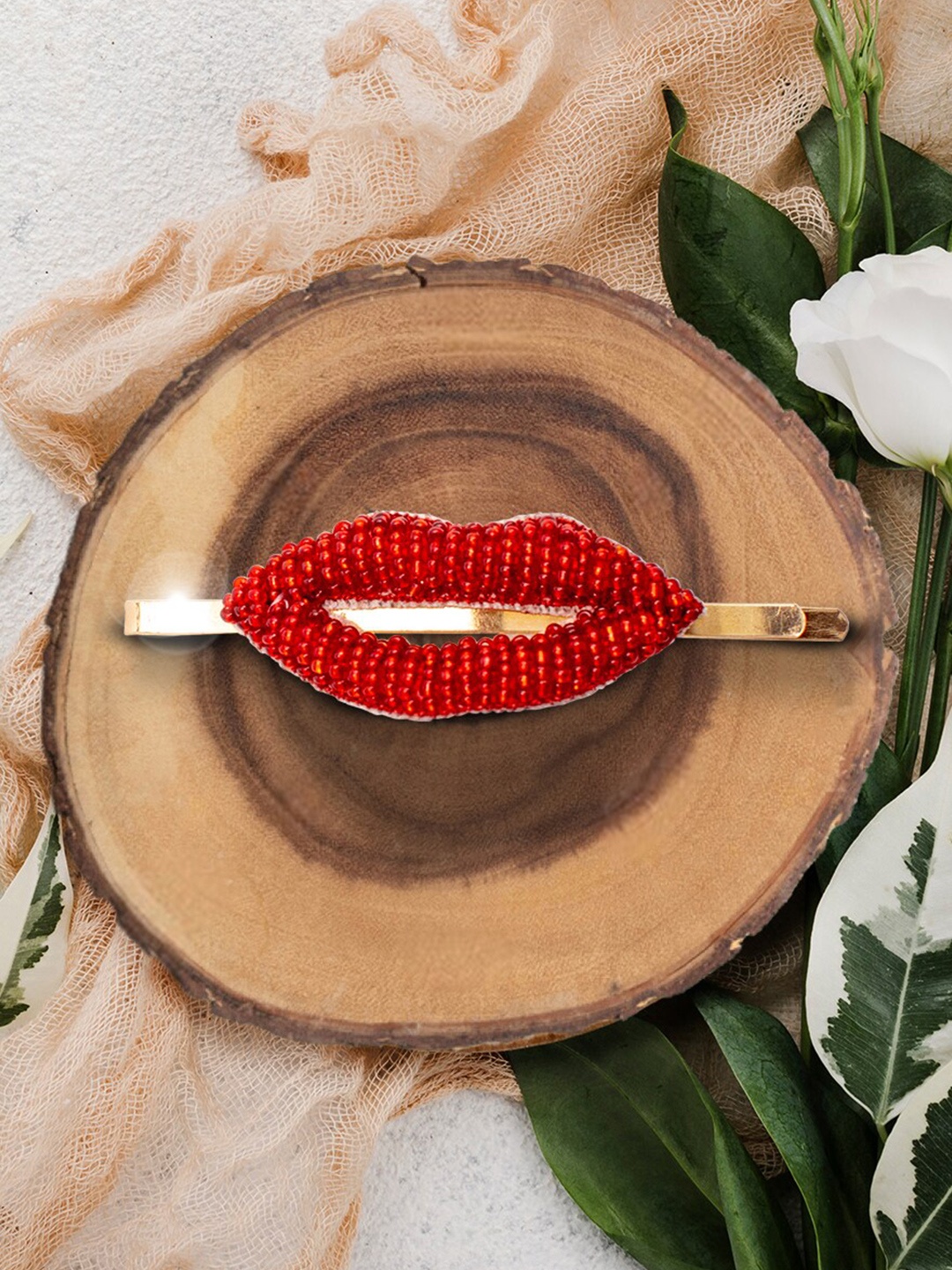 Hair Drama Company Red Lip Pin, Gold